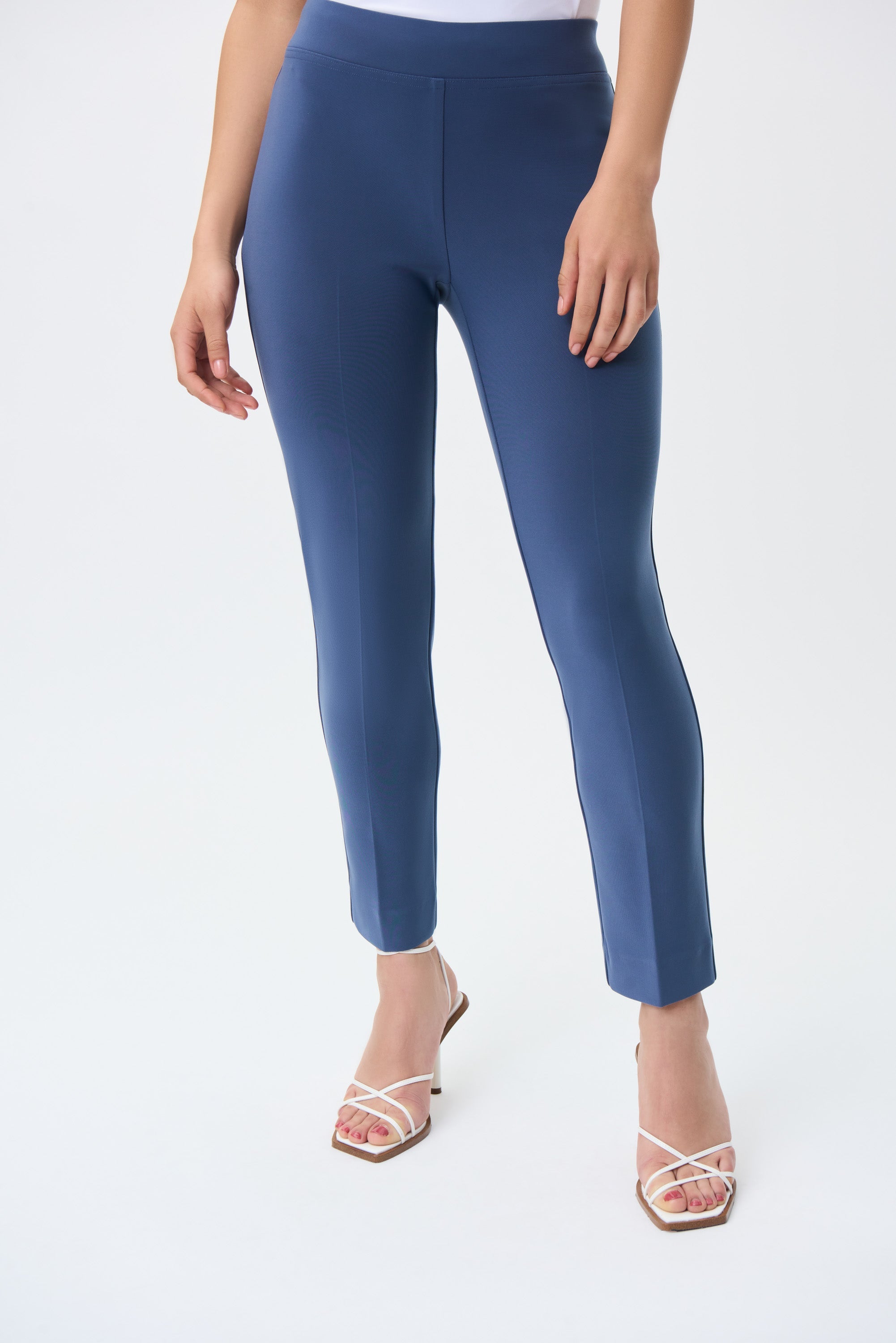 Straight-Leg Pull-On Ankle Pants