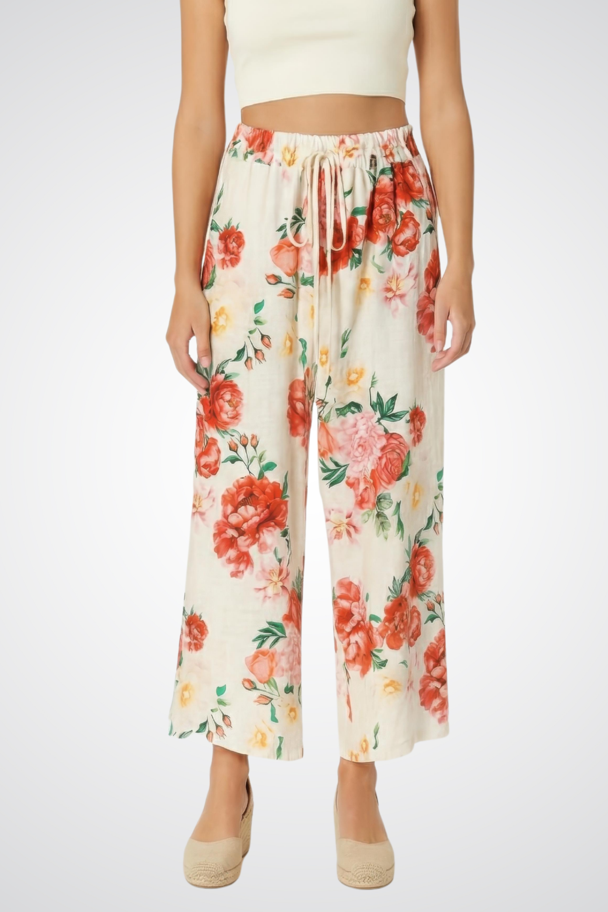 Wide-Leg Linen Pants