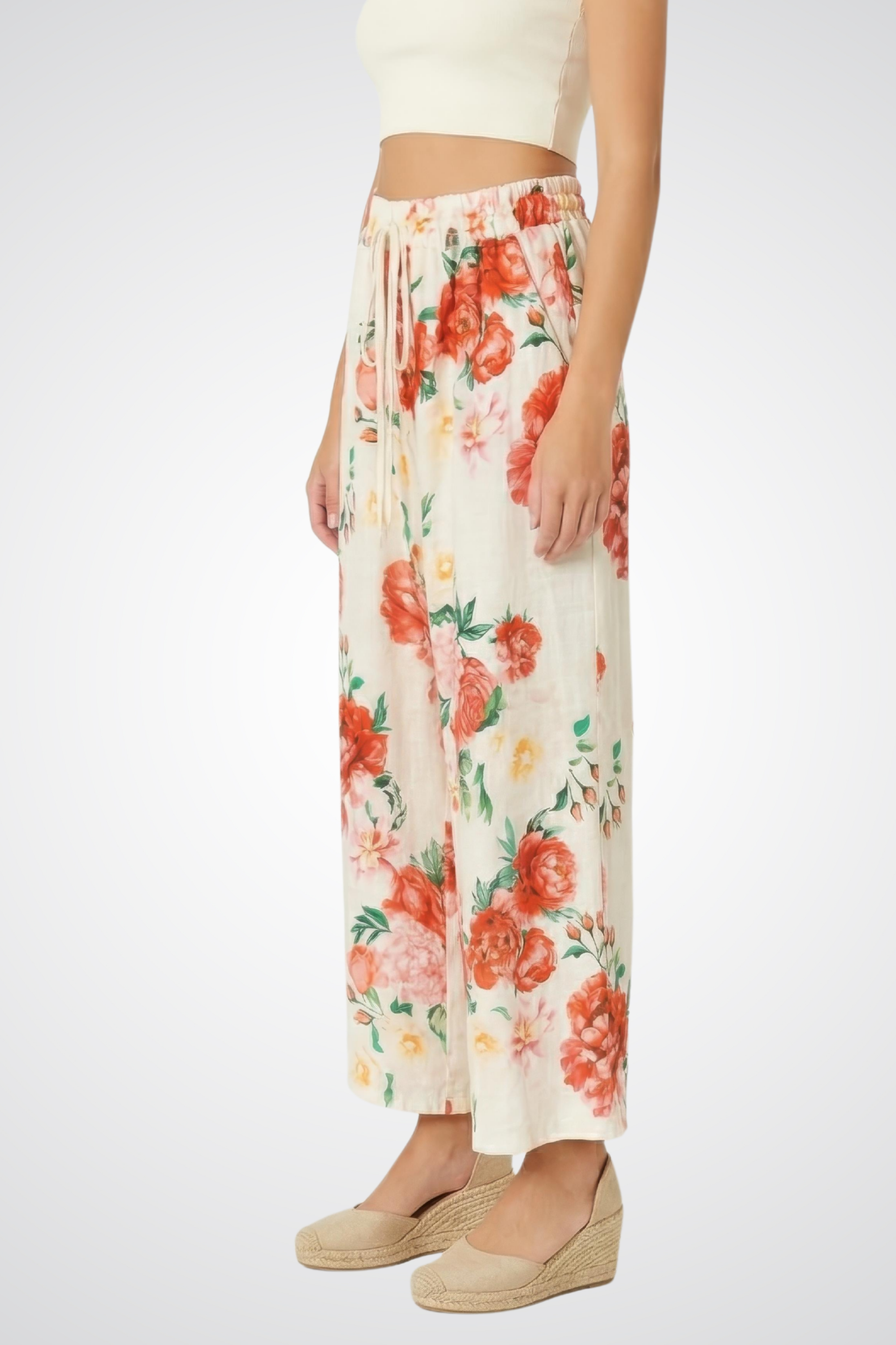 Wide-Leg Linen Pants