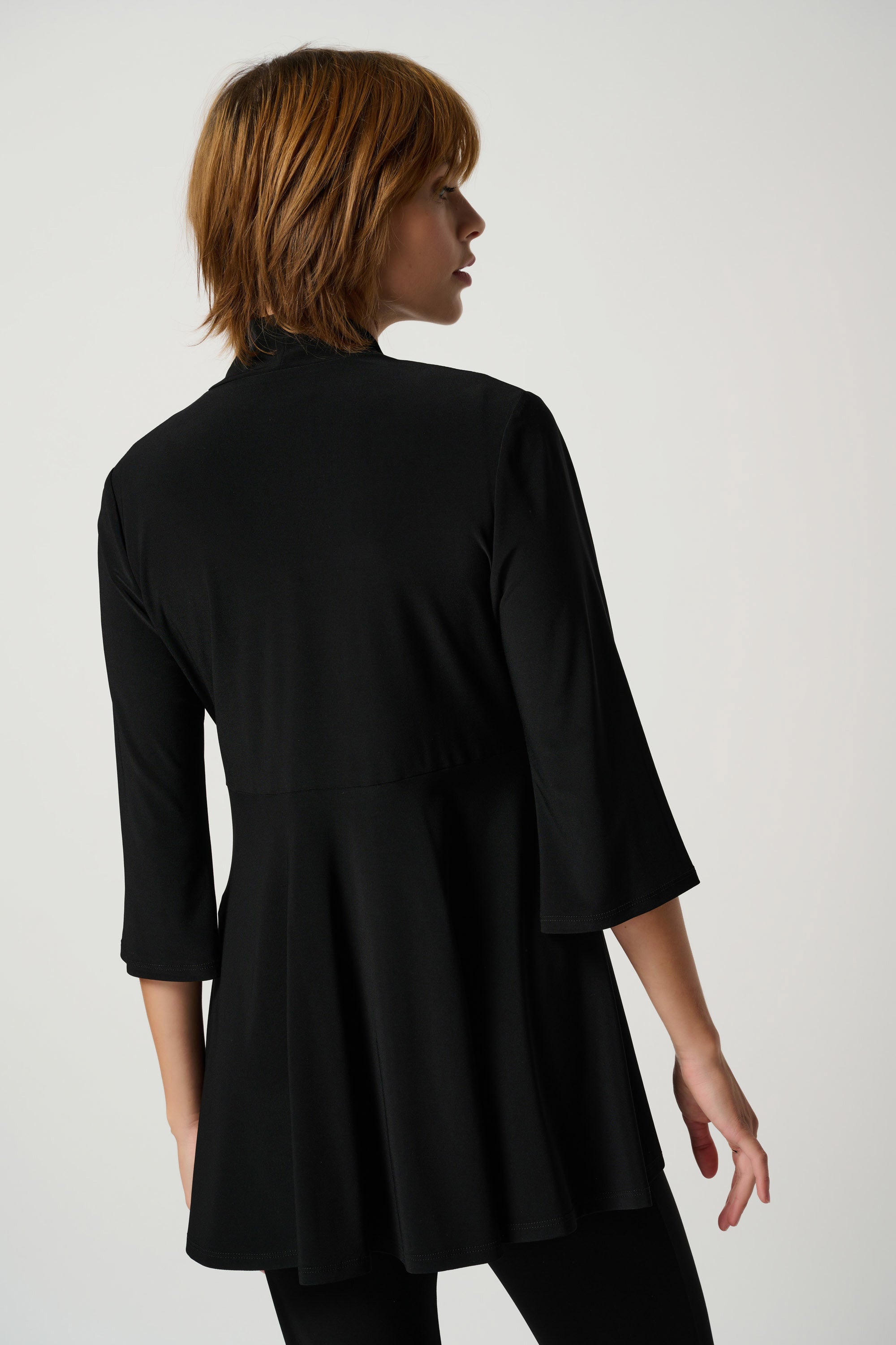 Folded Neckband Flared Cover-Up