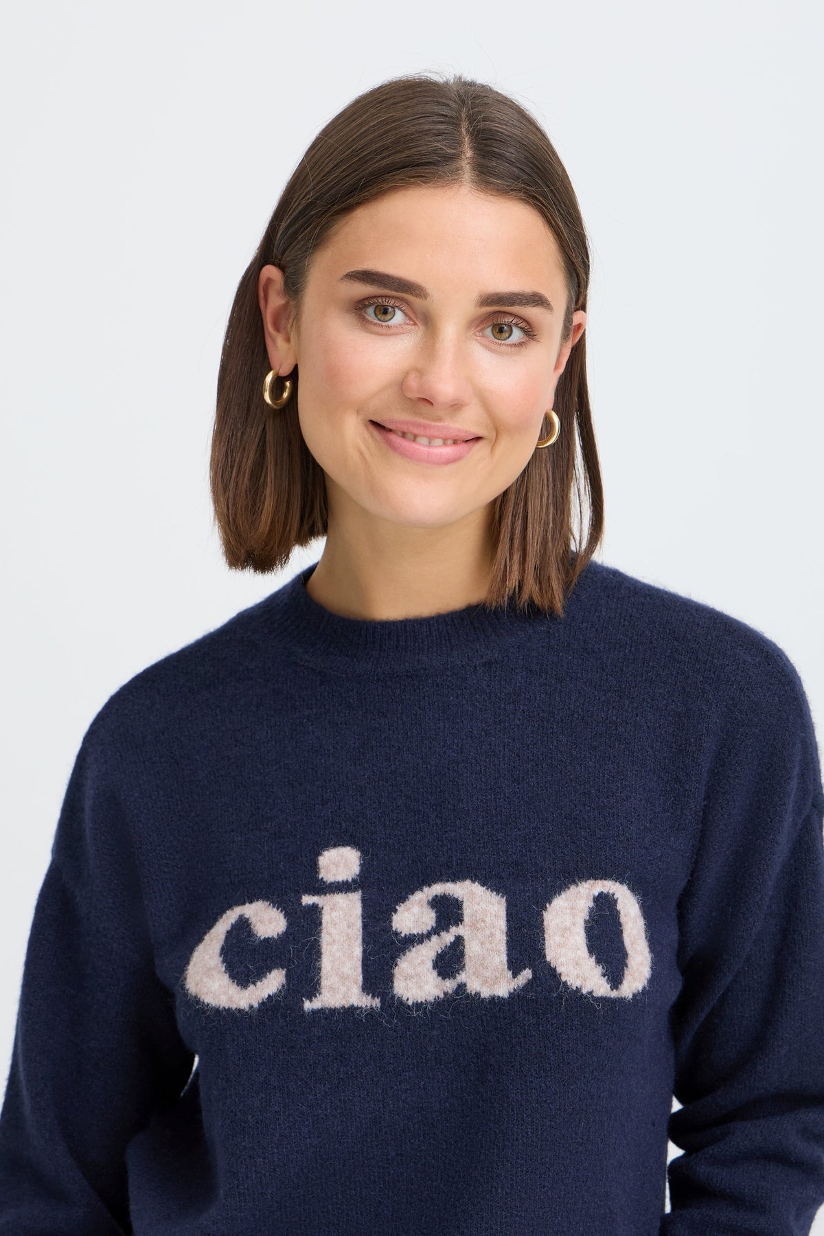 Fransa Crew Neck Ciao Sweater - Style 20618303