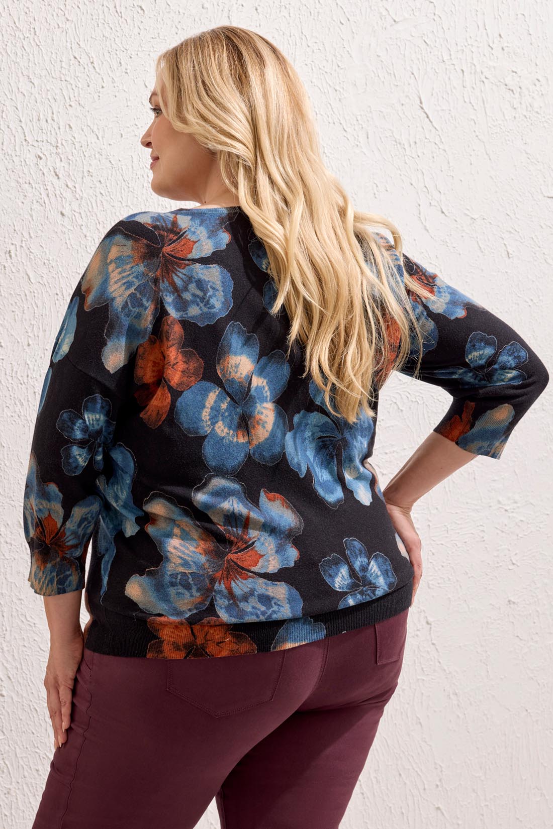 Tribal Size Inclusive Soft Knit Drop Shoulder Relaxed Sweater - Style 2175LV-8169