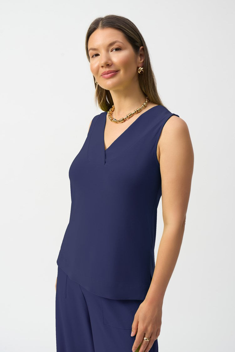 Sleeveless V-Neck Silky Cami