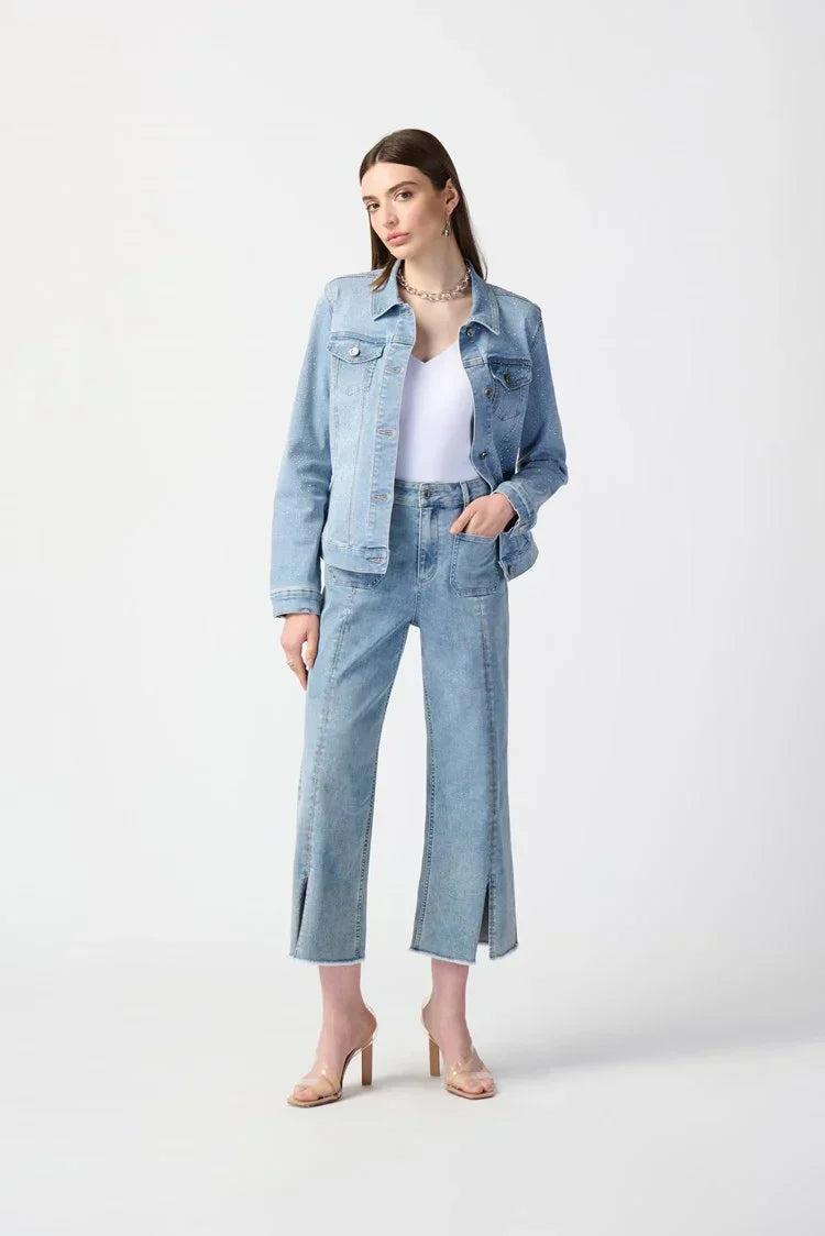 Embellished Seam Culotte Jeans