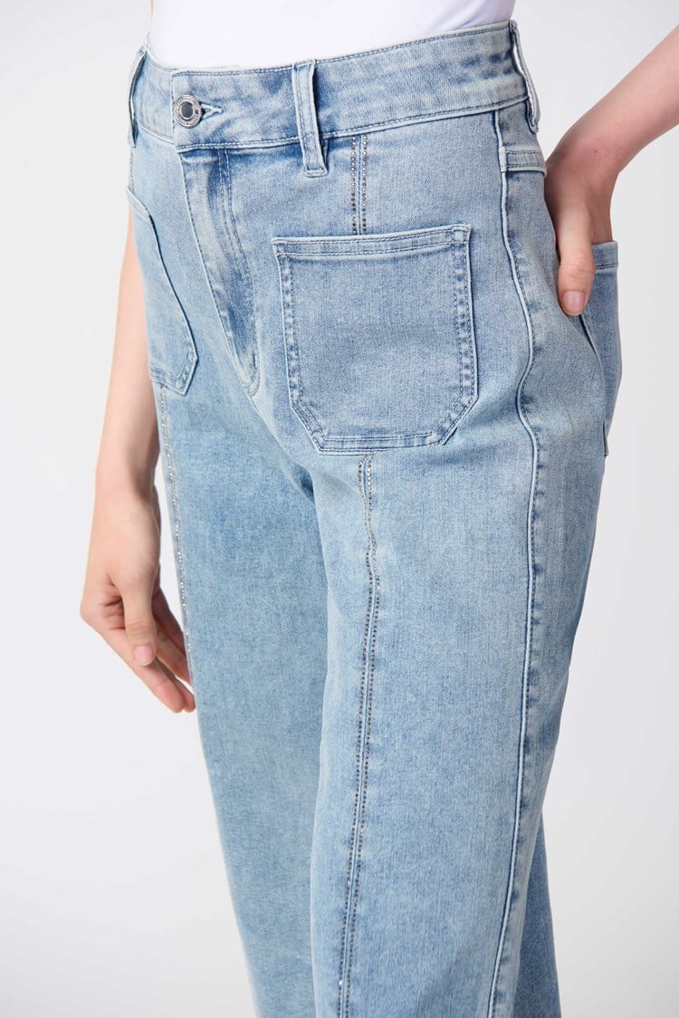 Embellished Seam Culotte Jeans