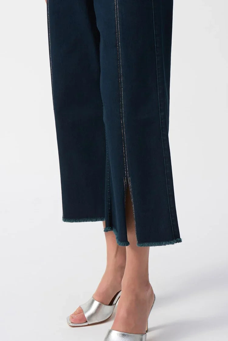 Embellished Seam Culotte Jeans