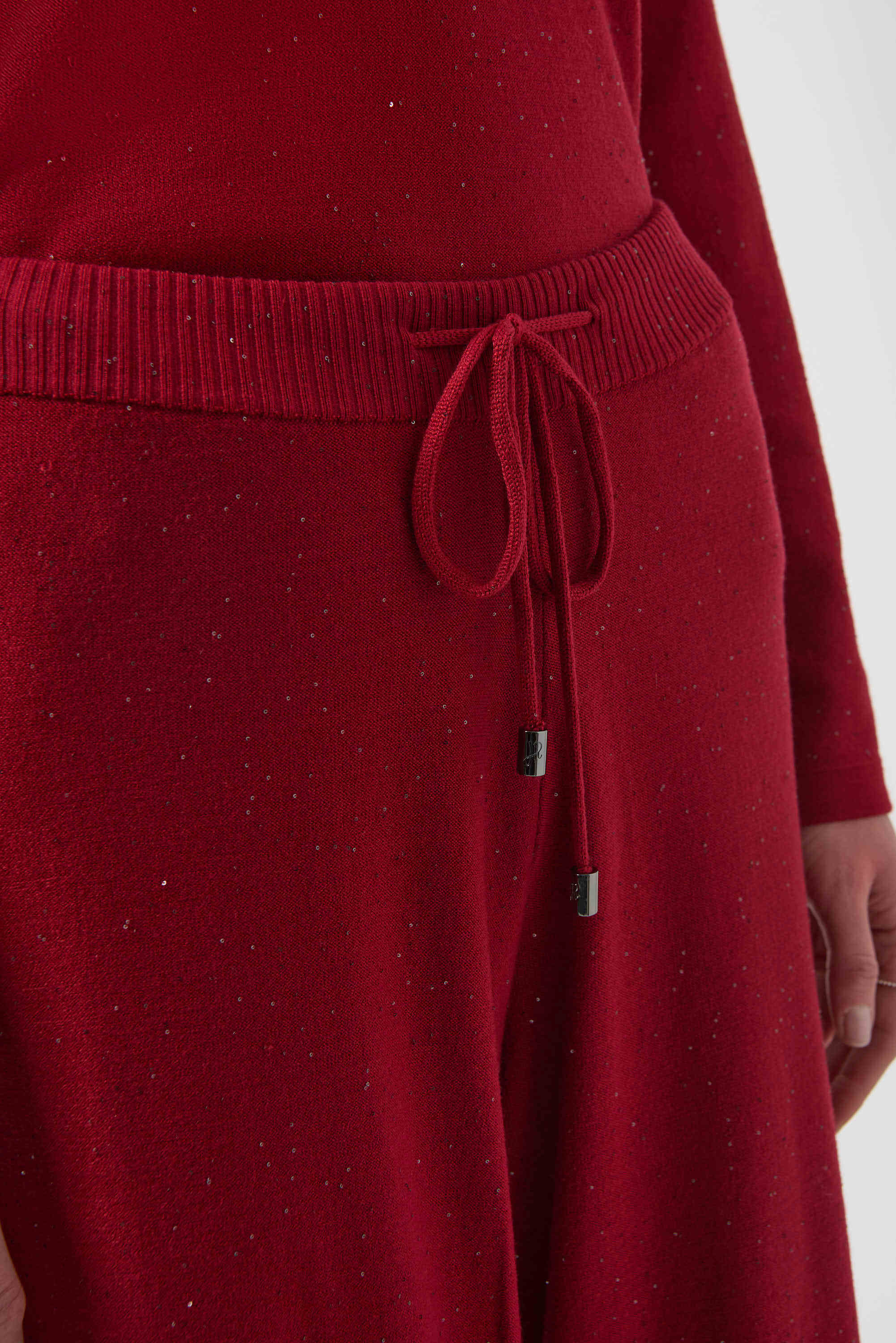 Sequin Culotte Elastic Pants