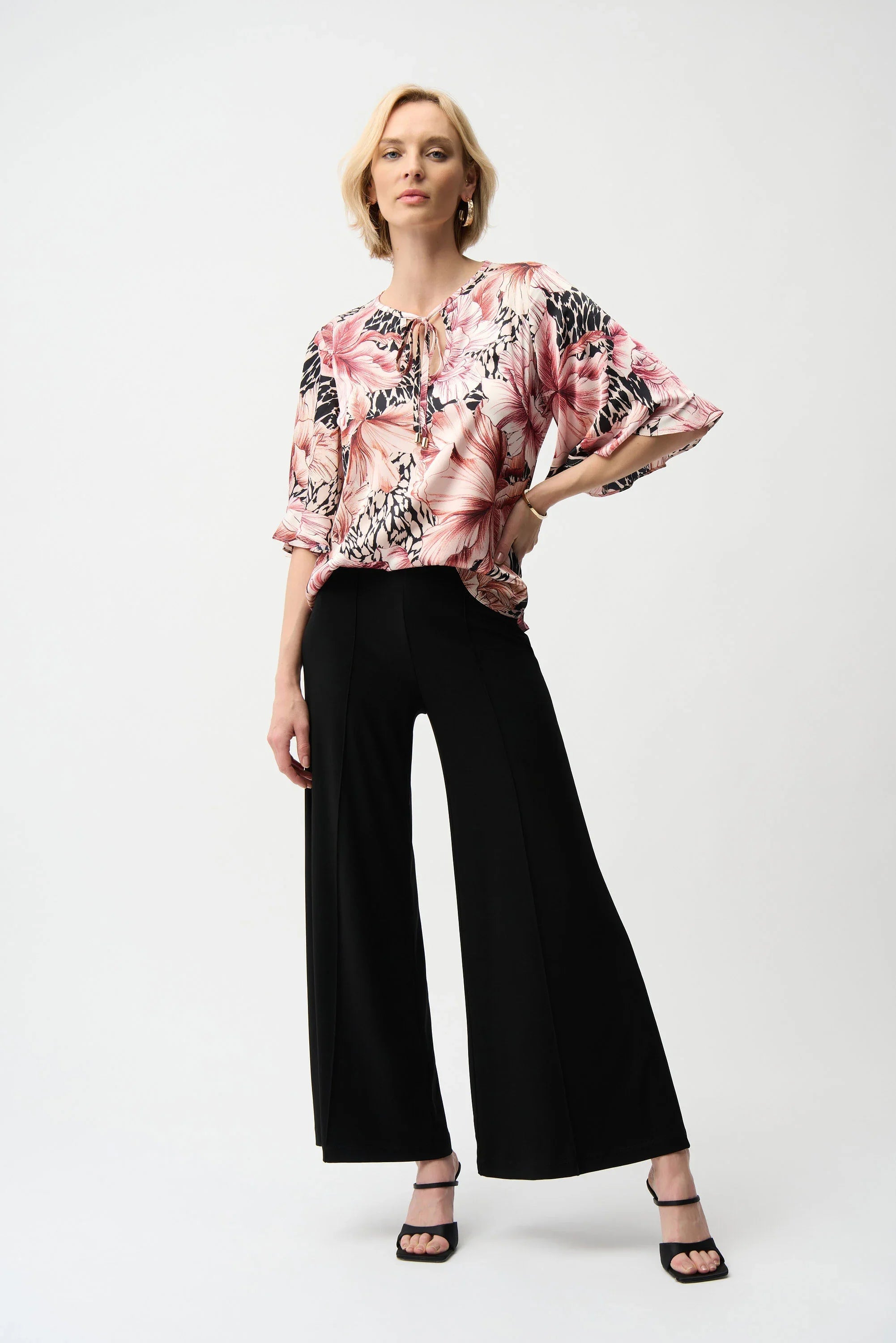 Wide Leg Front Slit Pants