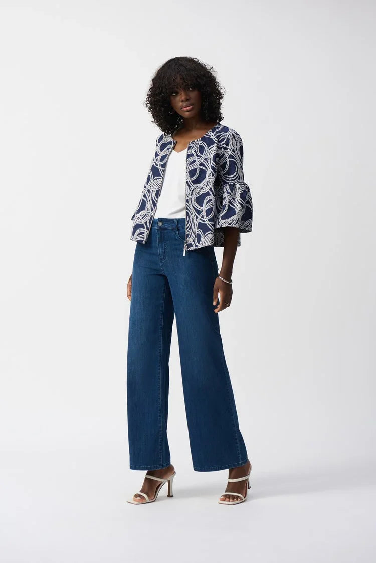 Joseph Ribkoff Goldie Wide Leg Featherweave Jeans - Style 251968