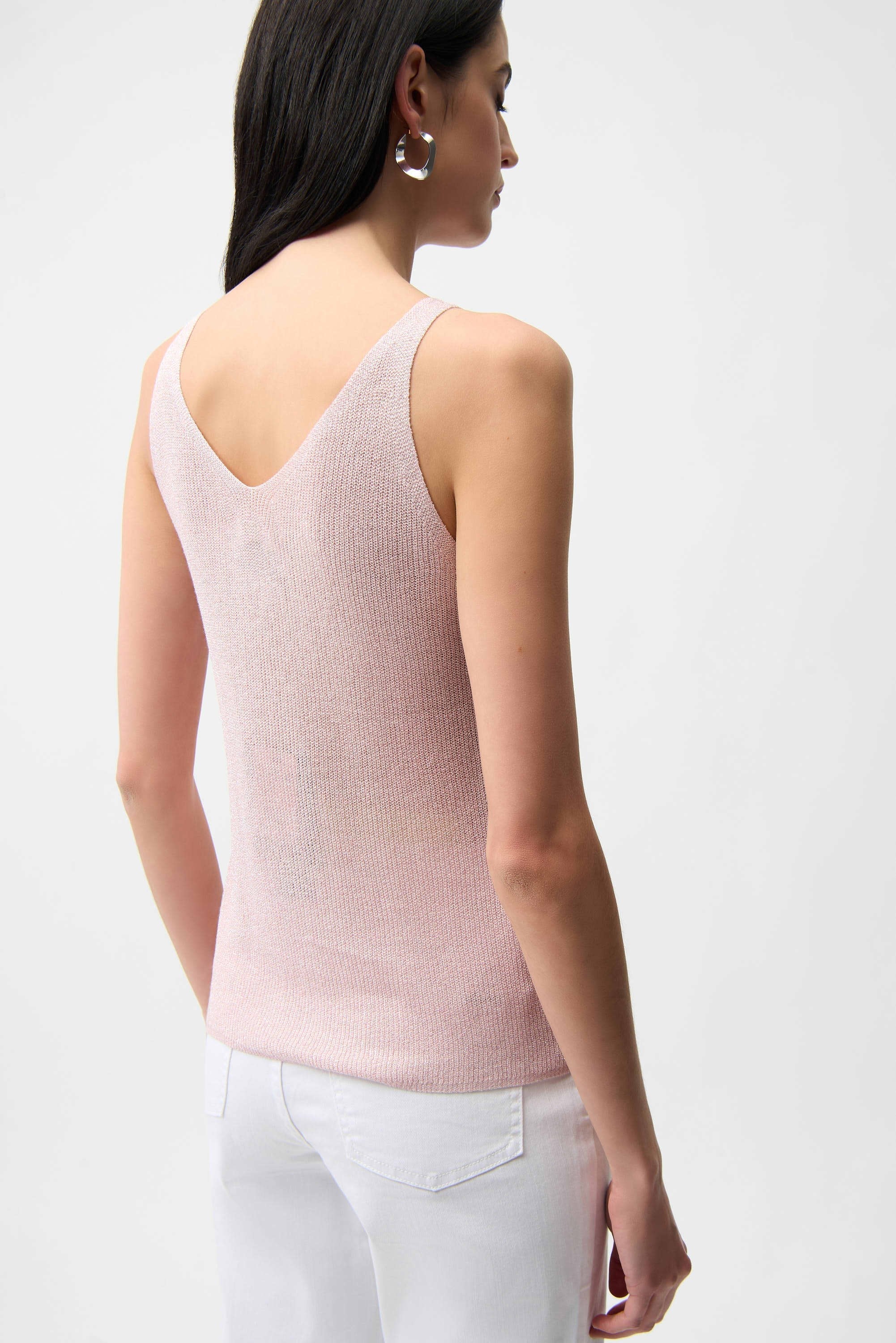 Metallic Ribbed V-Neck Camisole