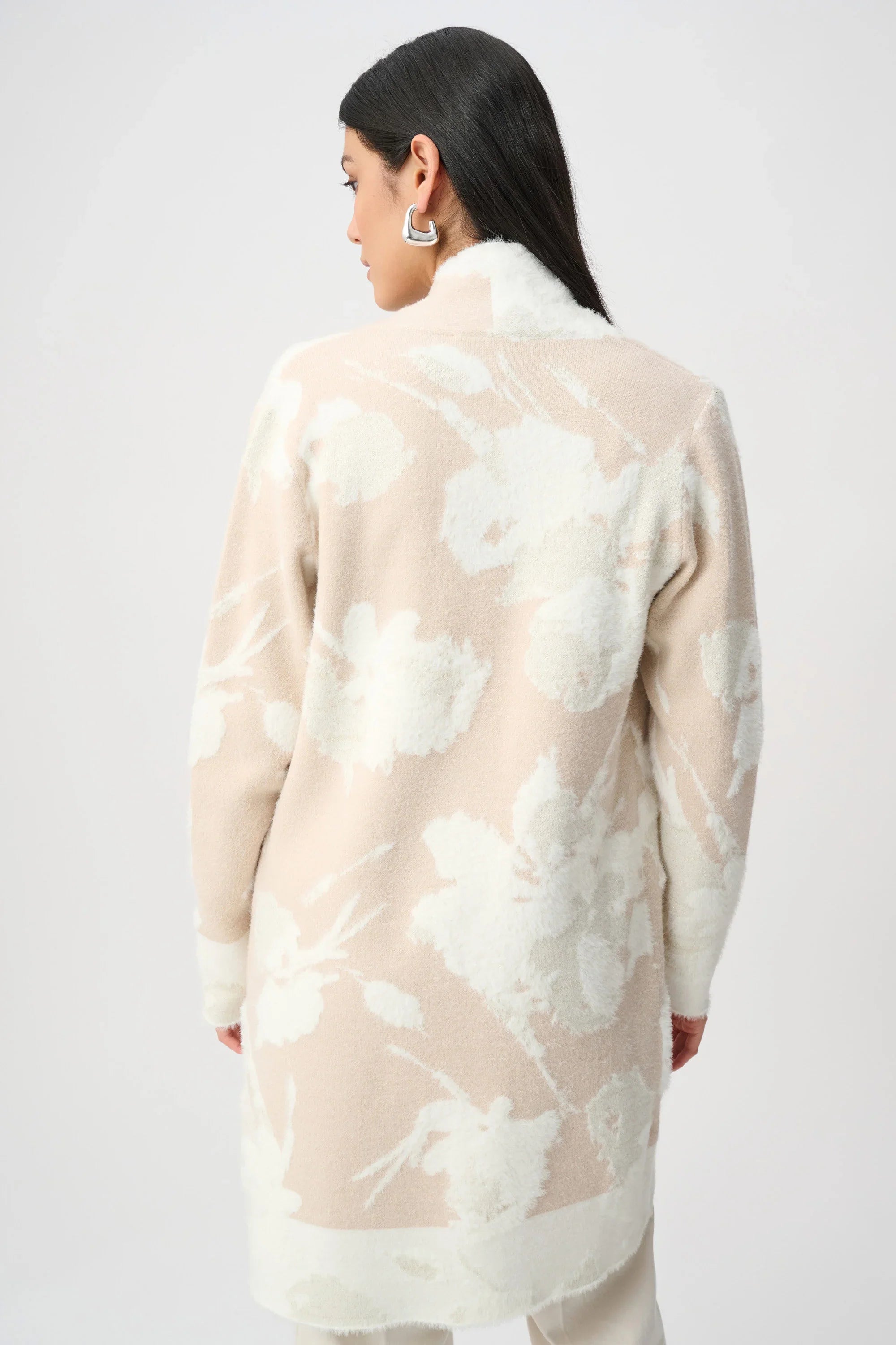 Abstract Print Feather Cardigan