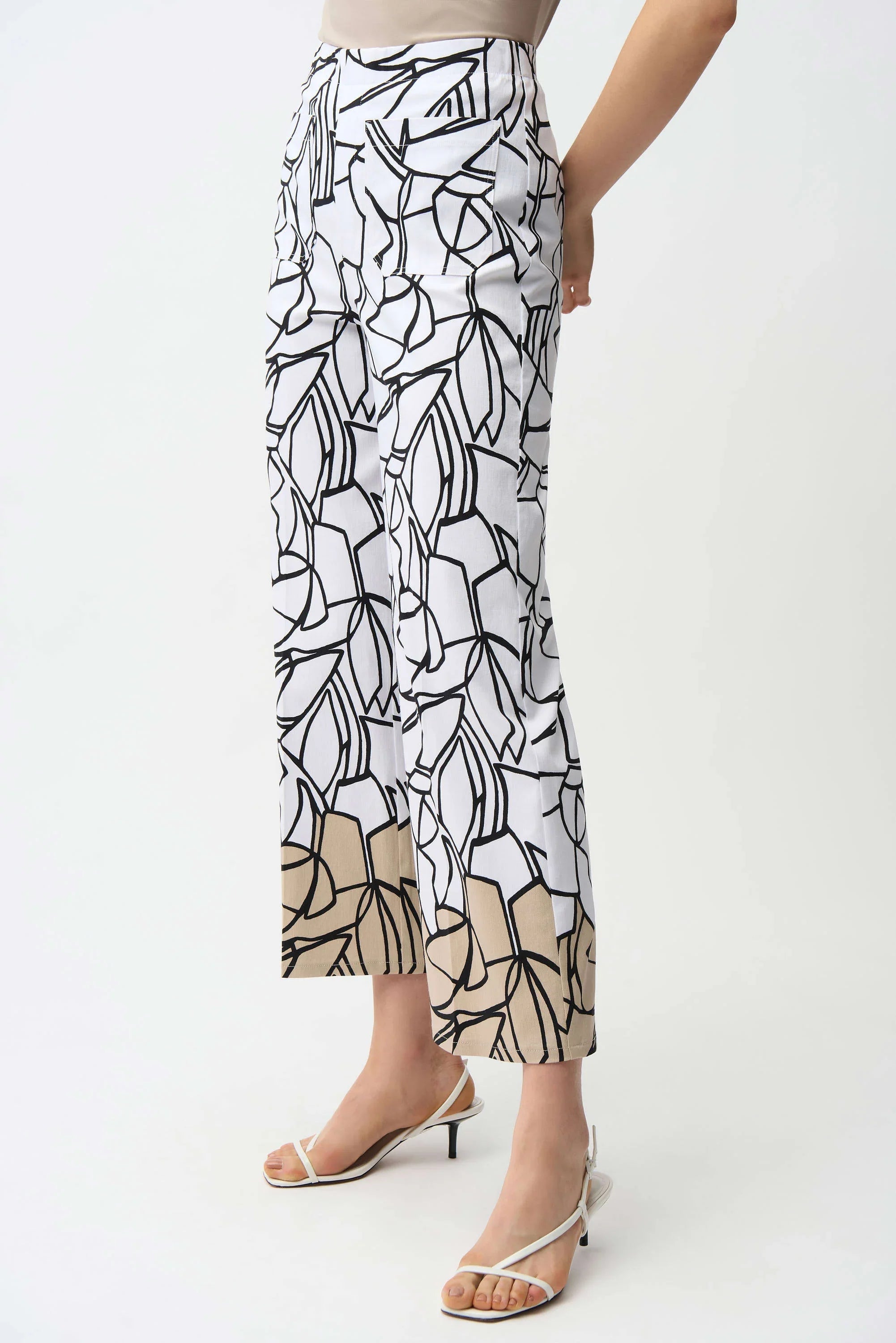 Abstract Print Wide Leg Pants