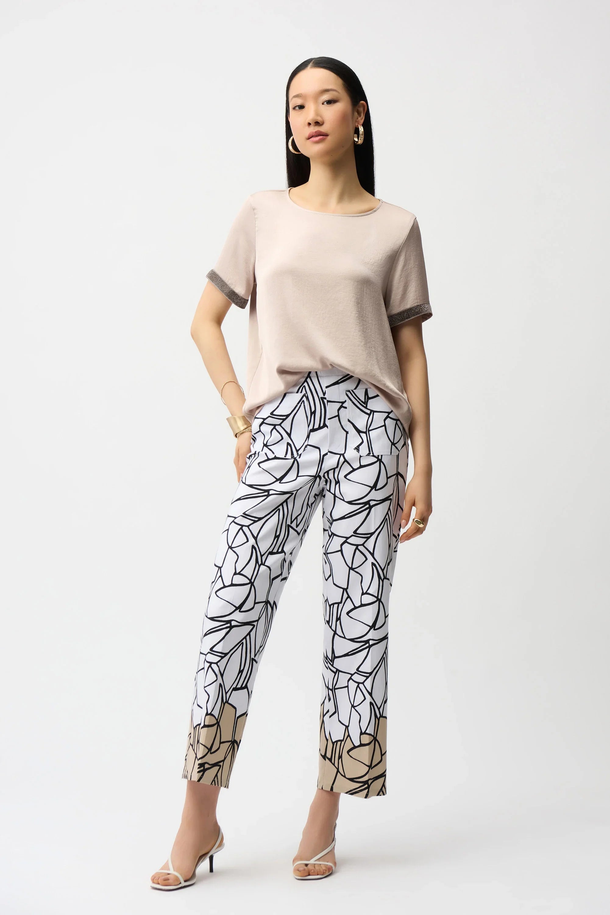 Abstract Print Wide Leg Pants