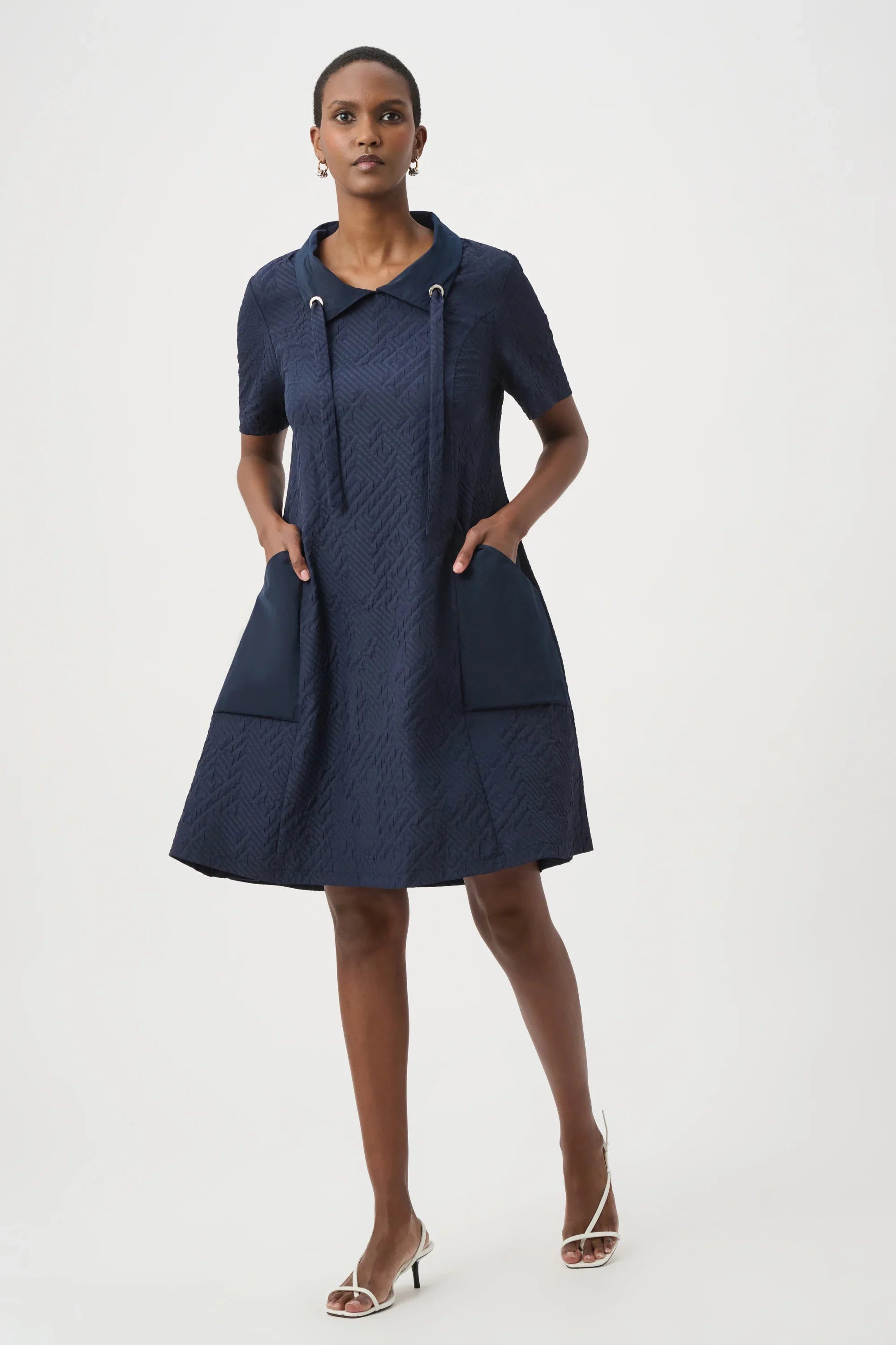 Jacquard Eyelet Shirt Dress