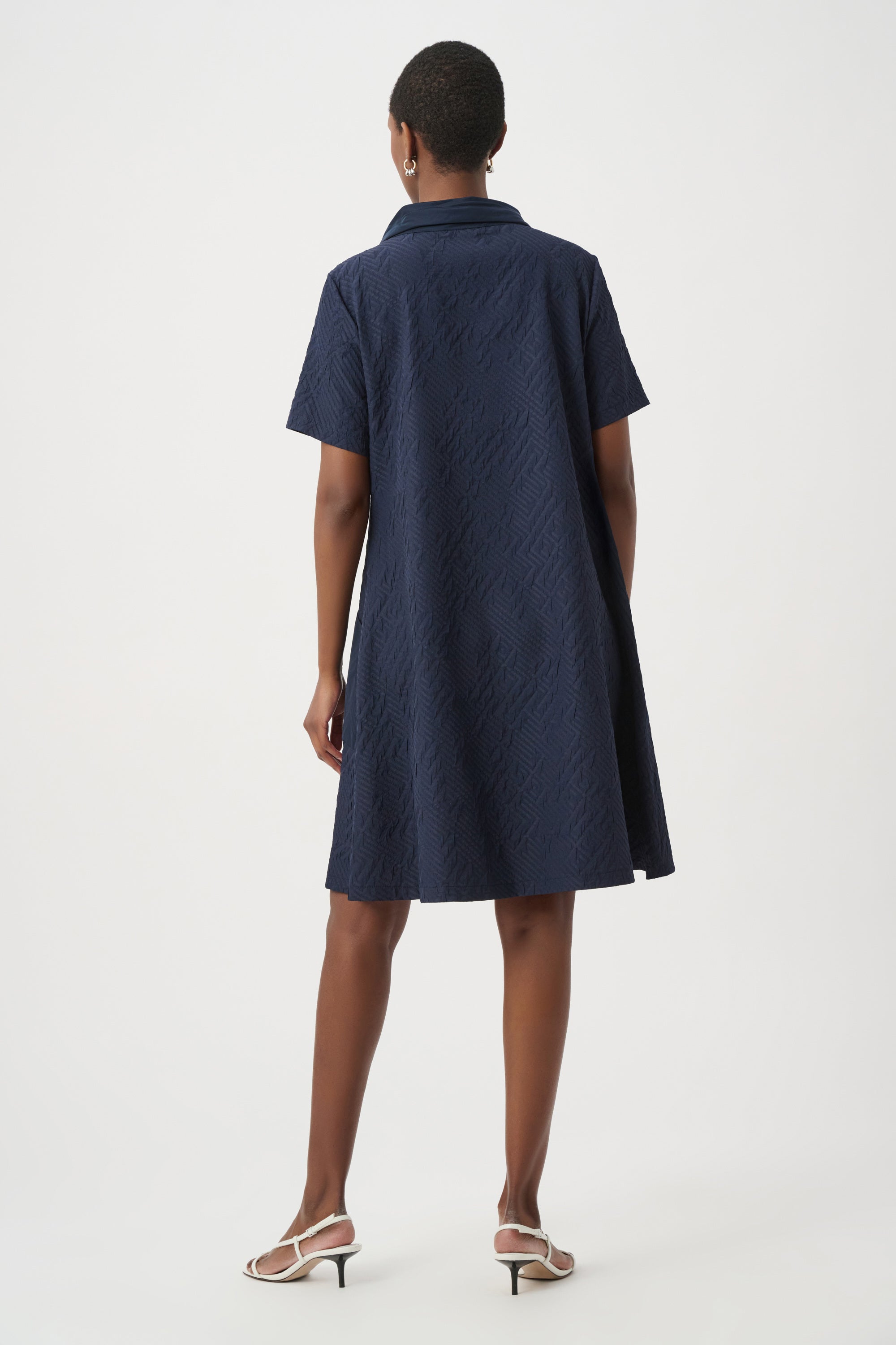 Jacquard Eyelet Shirt Dress