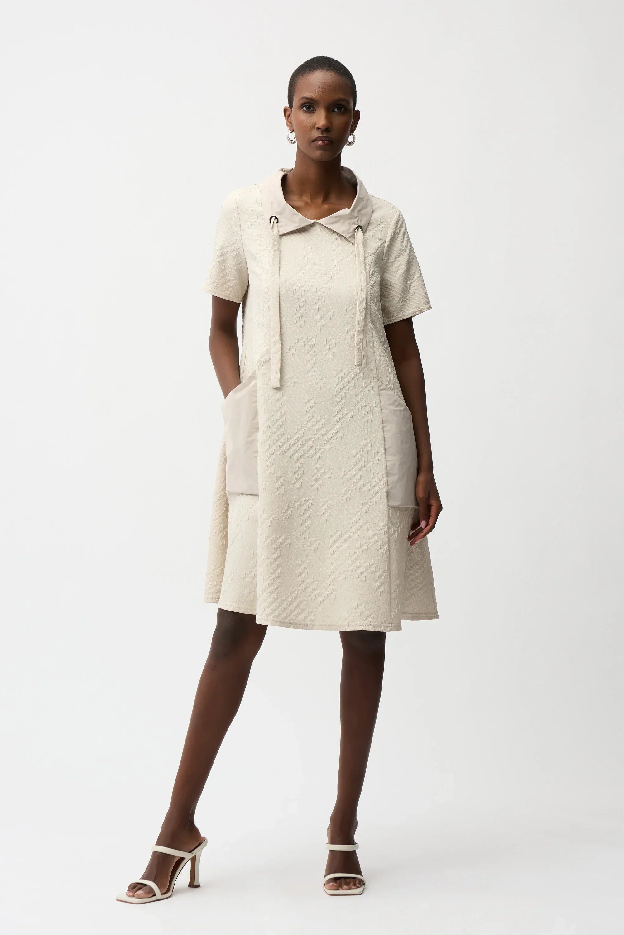 Jacquard Eyelet Shirt Dress