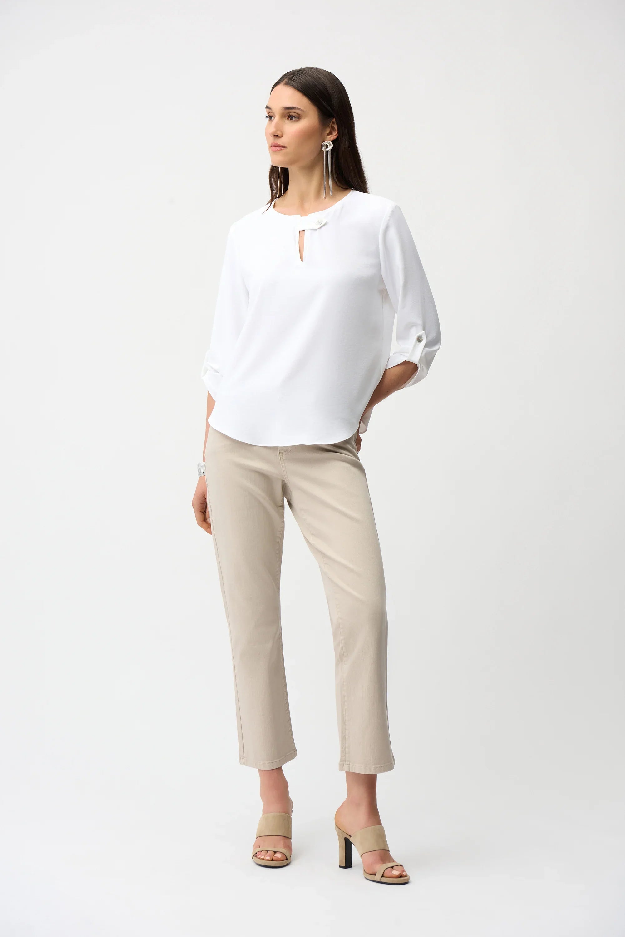 Keyhole Button Dolman Top