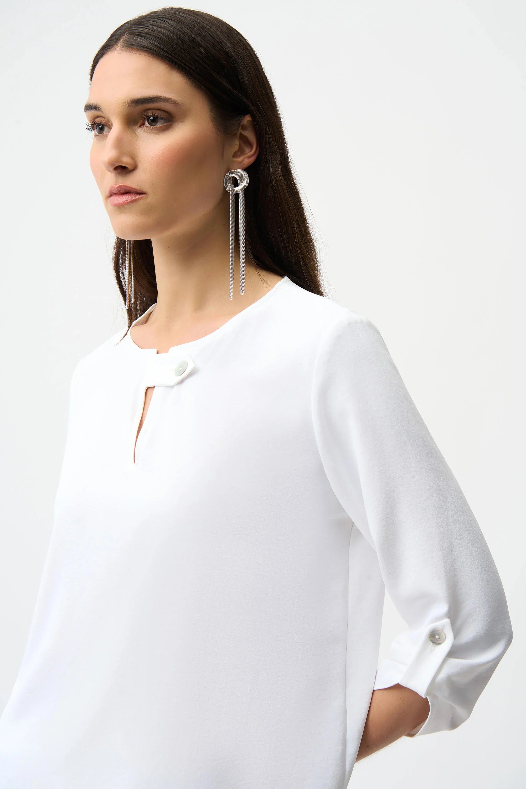 Keyhole Button Dolman Top