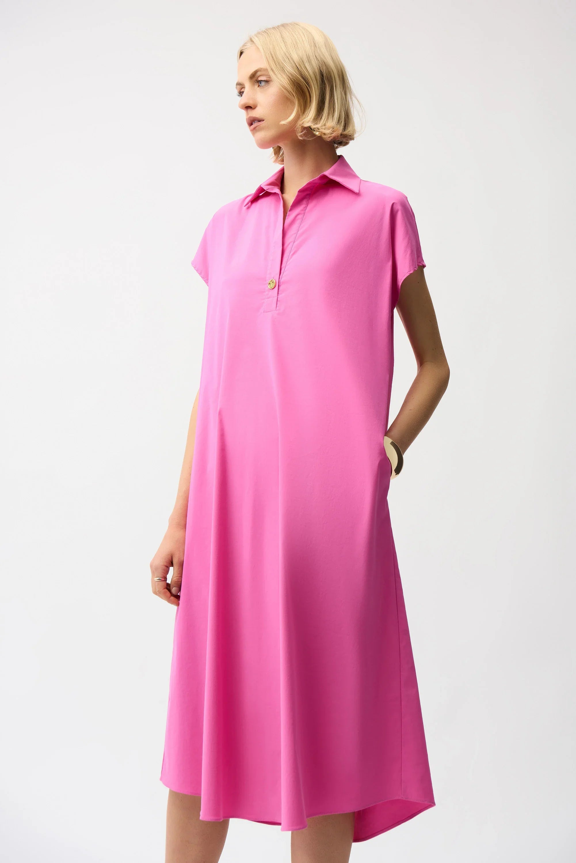 Trapeze Poplin Shirt Dress