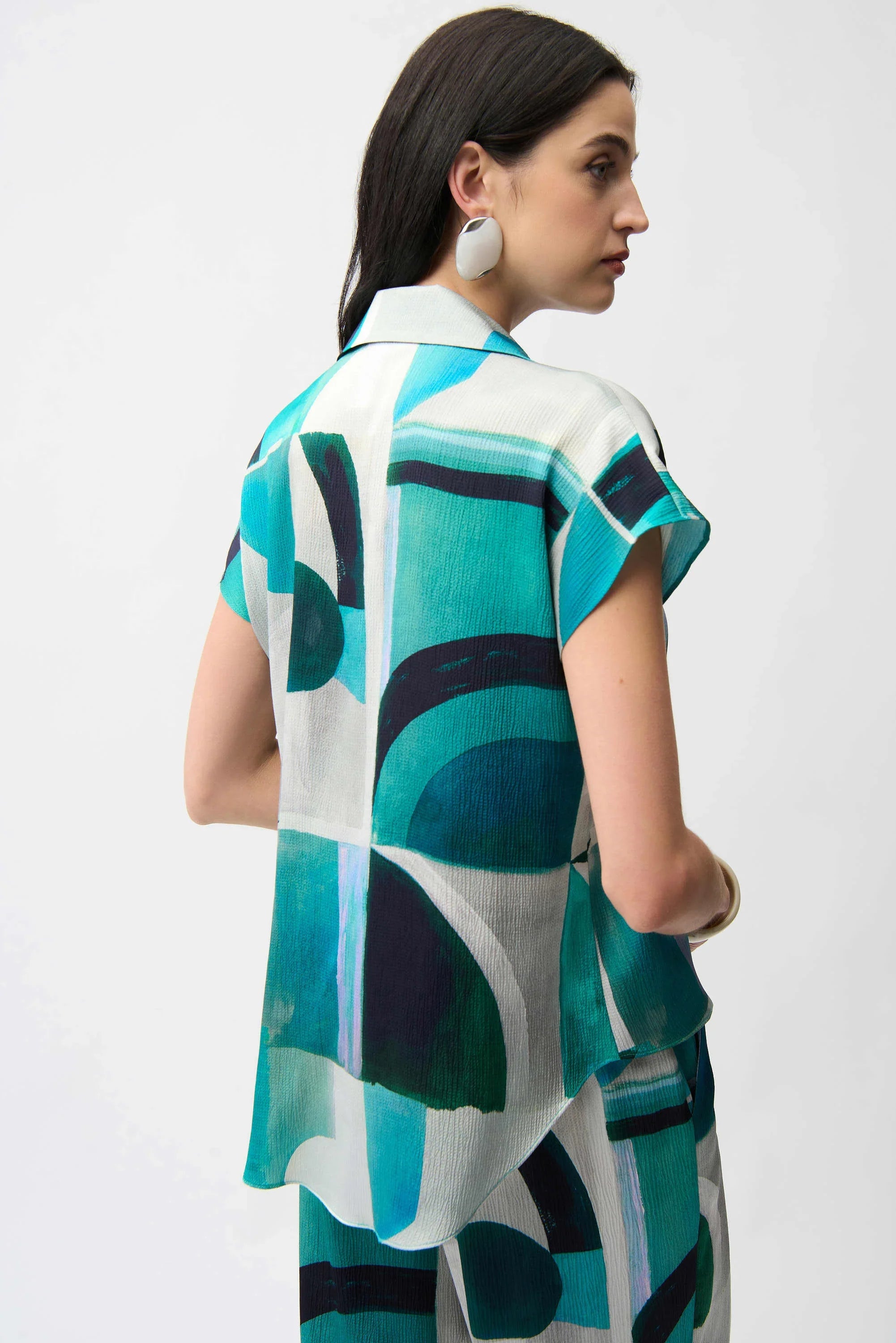 Bubble Satin Tie-Front Top