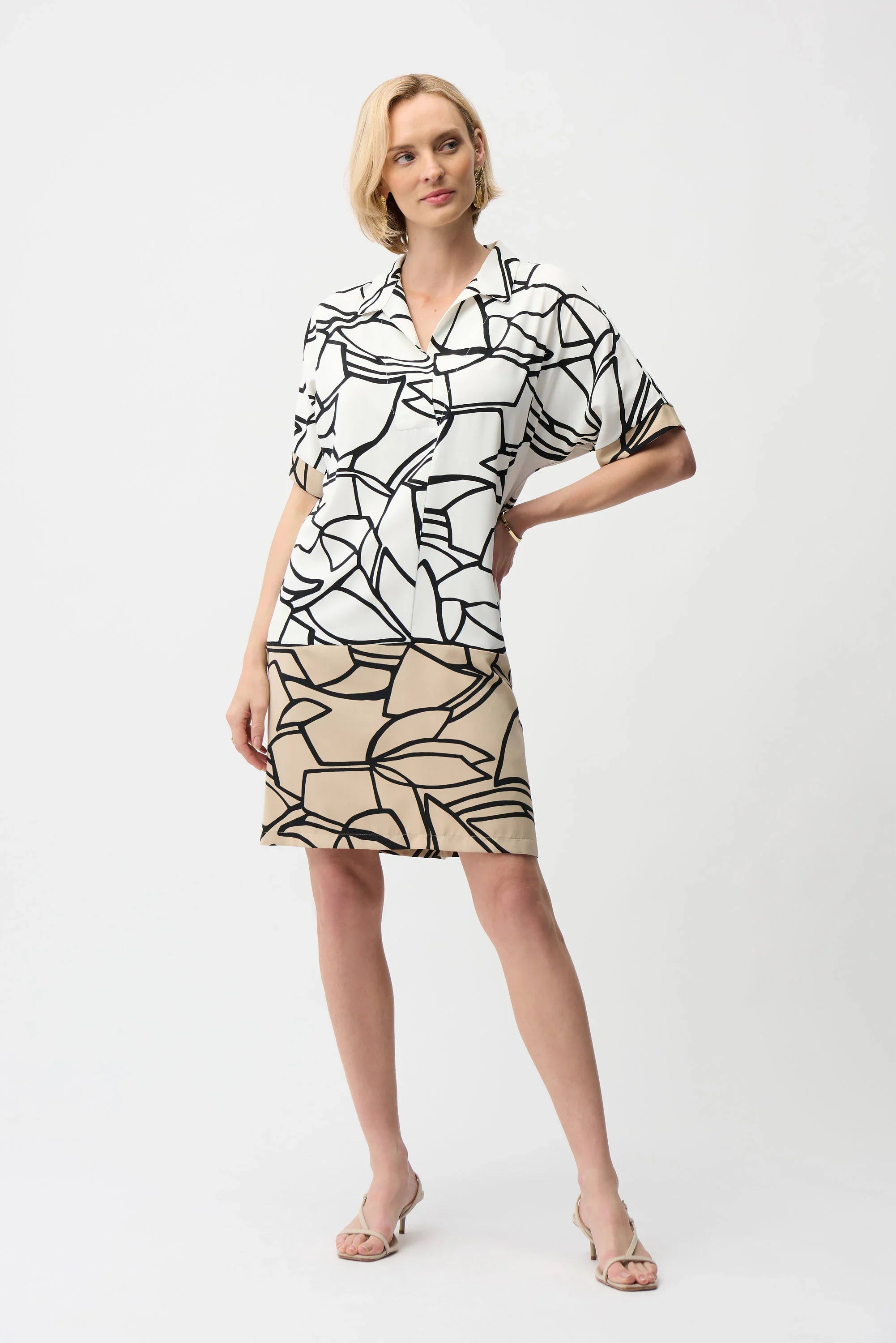 Abstract Print Dolman Dress