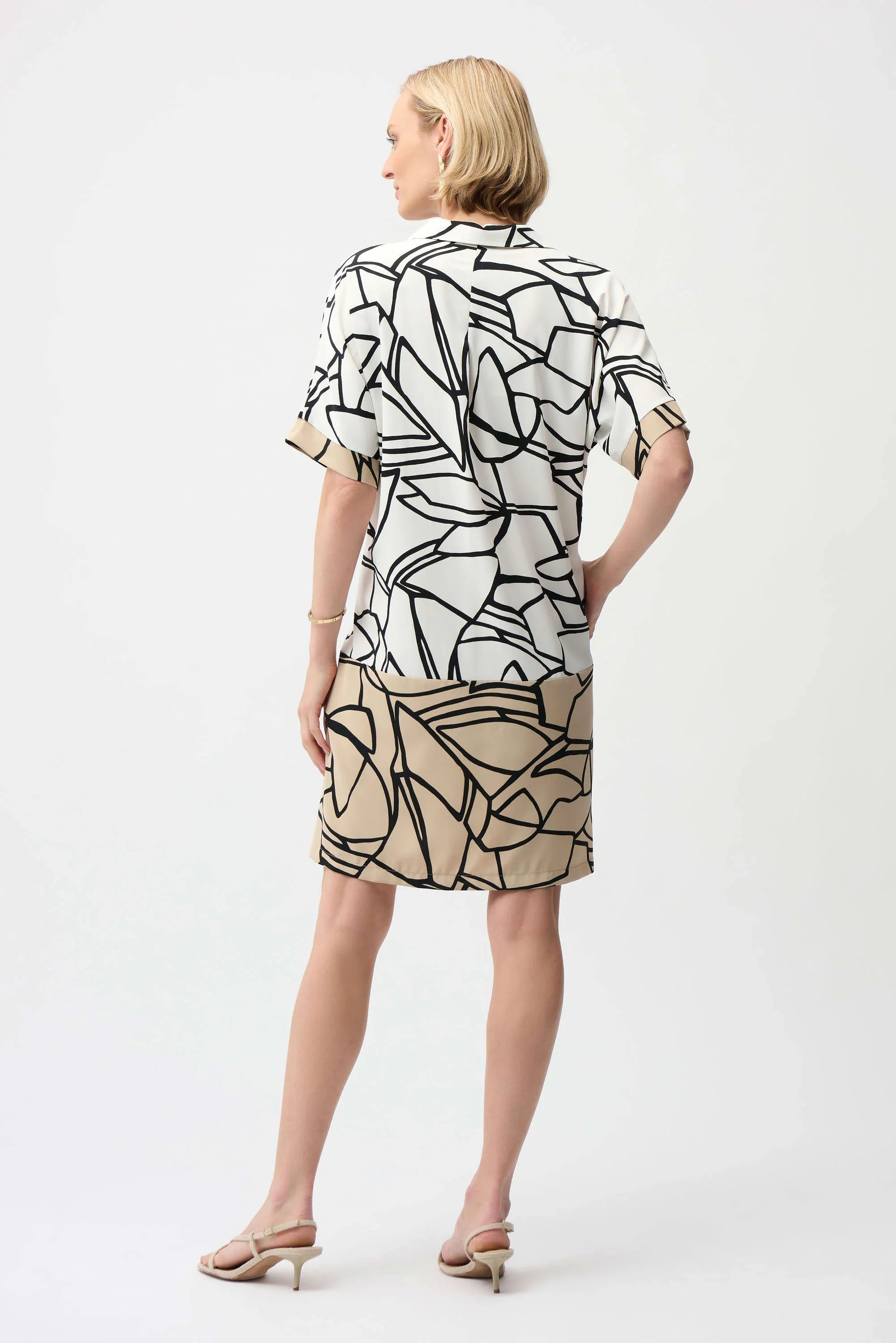 Abstract Print Dolman Dress