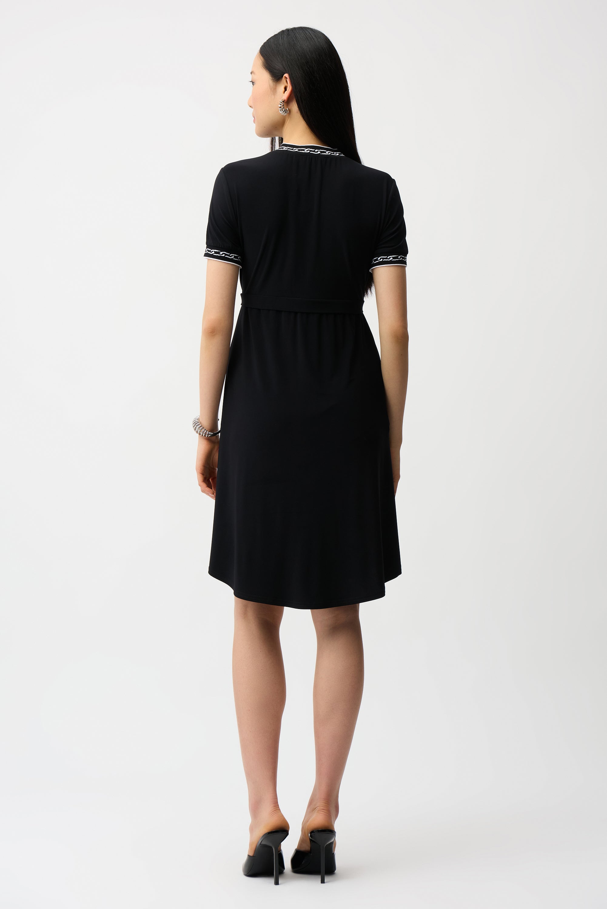 Ribbed Crew Button Dress