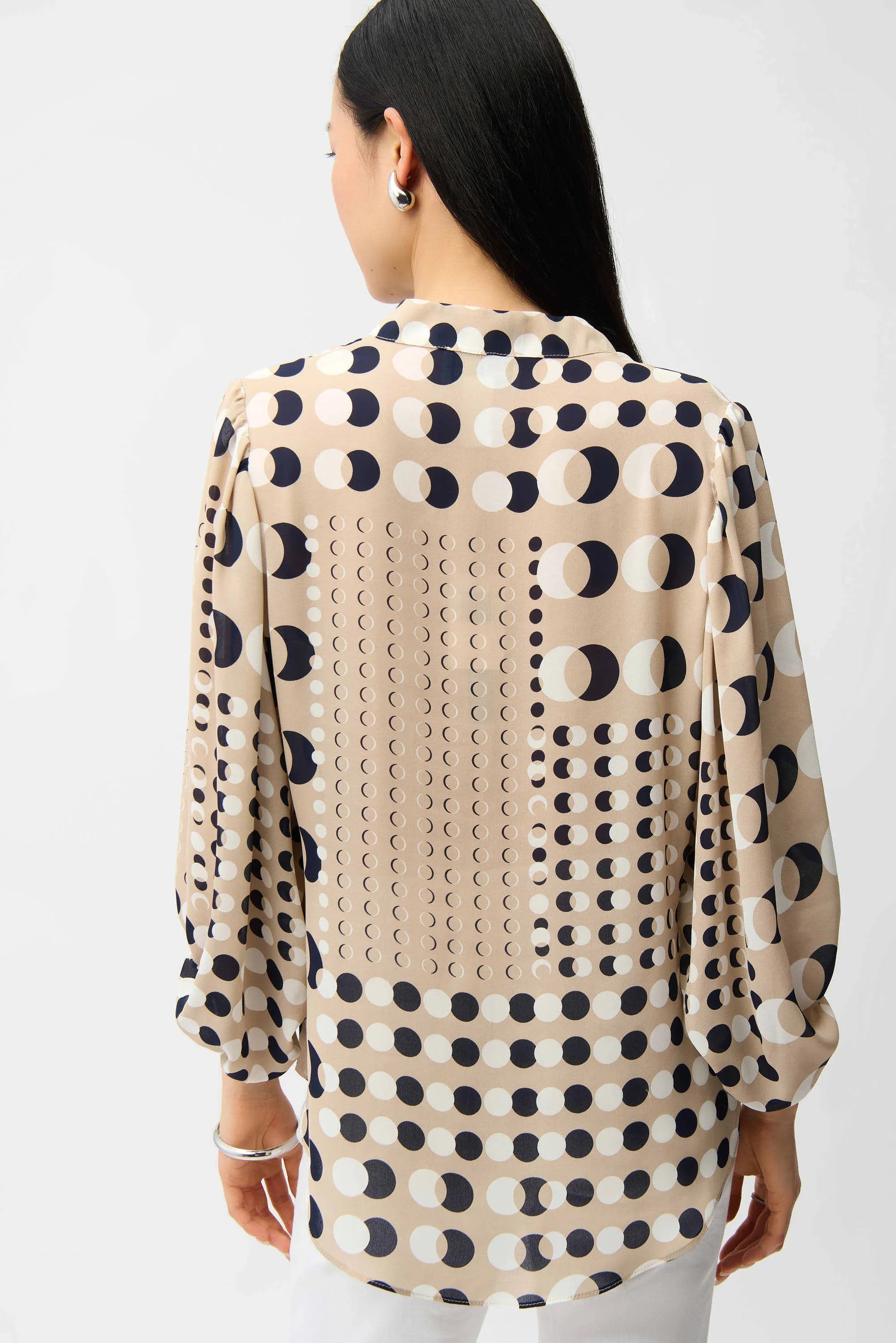 Dotted Georgette Puff Sleeve Tunic