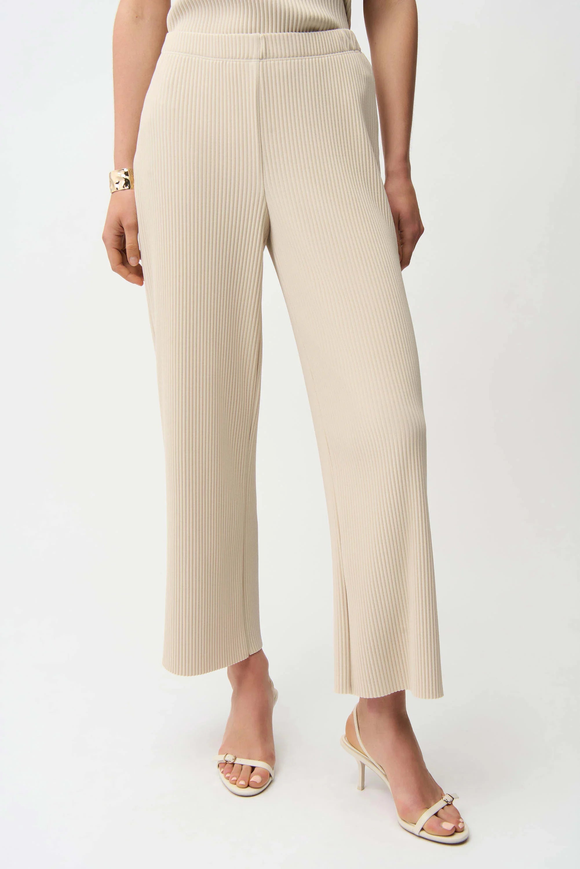 Pleated Wide Leg Scuba Pants