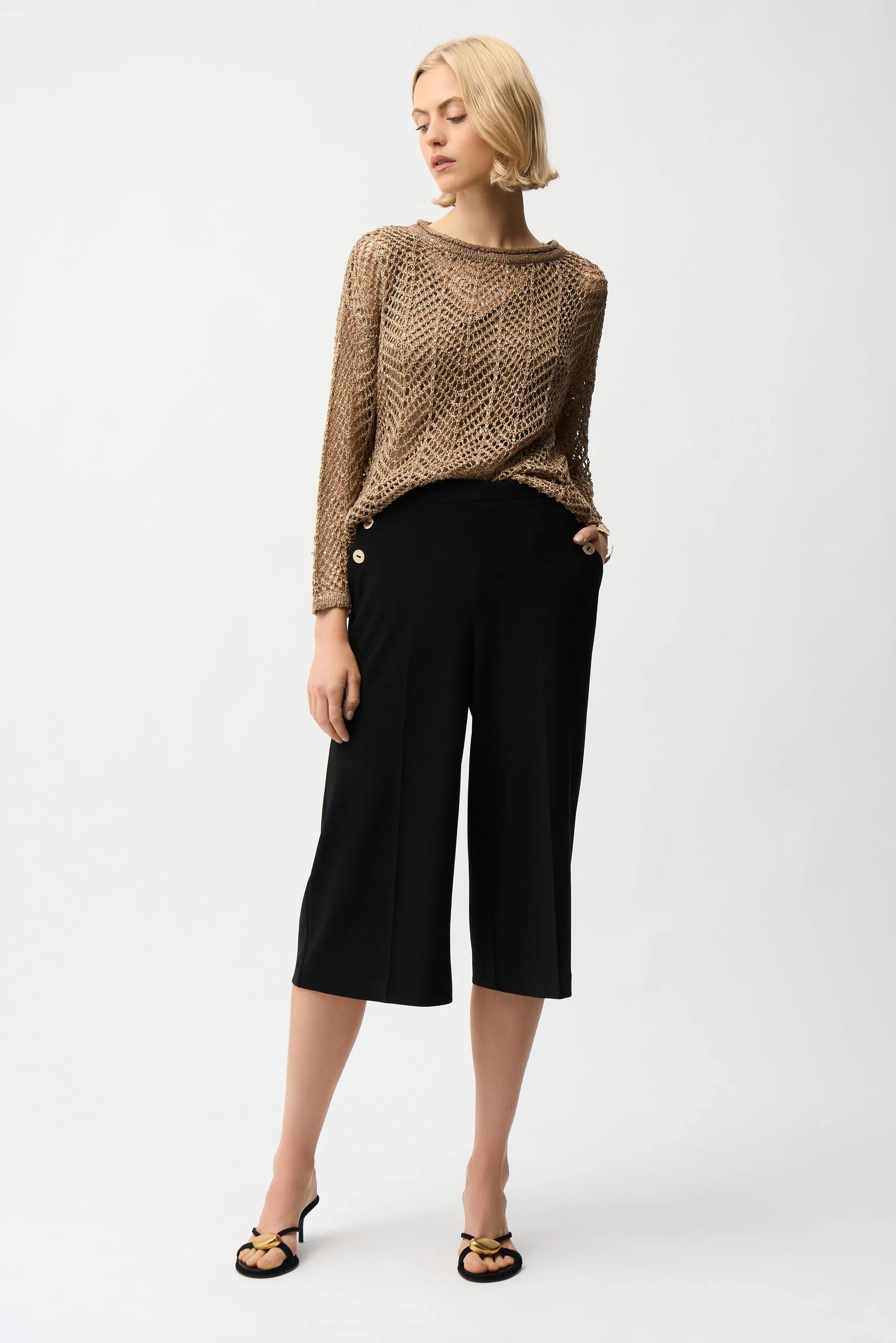 Bonded Culotte Pull-On Pants