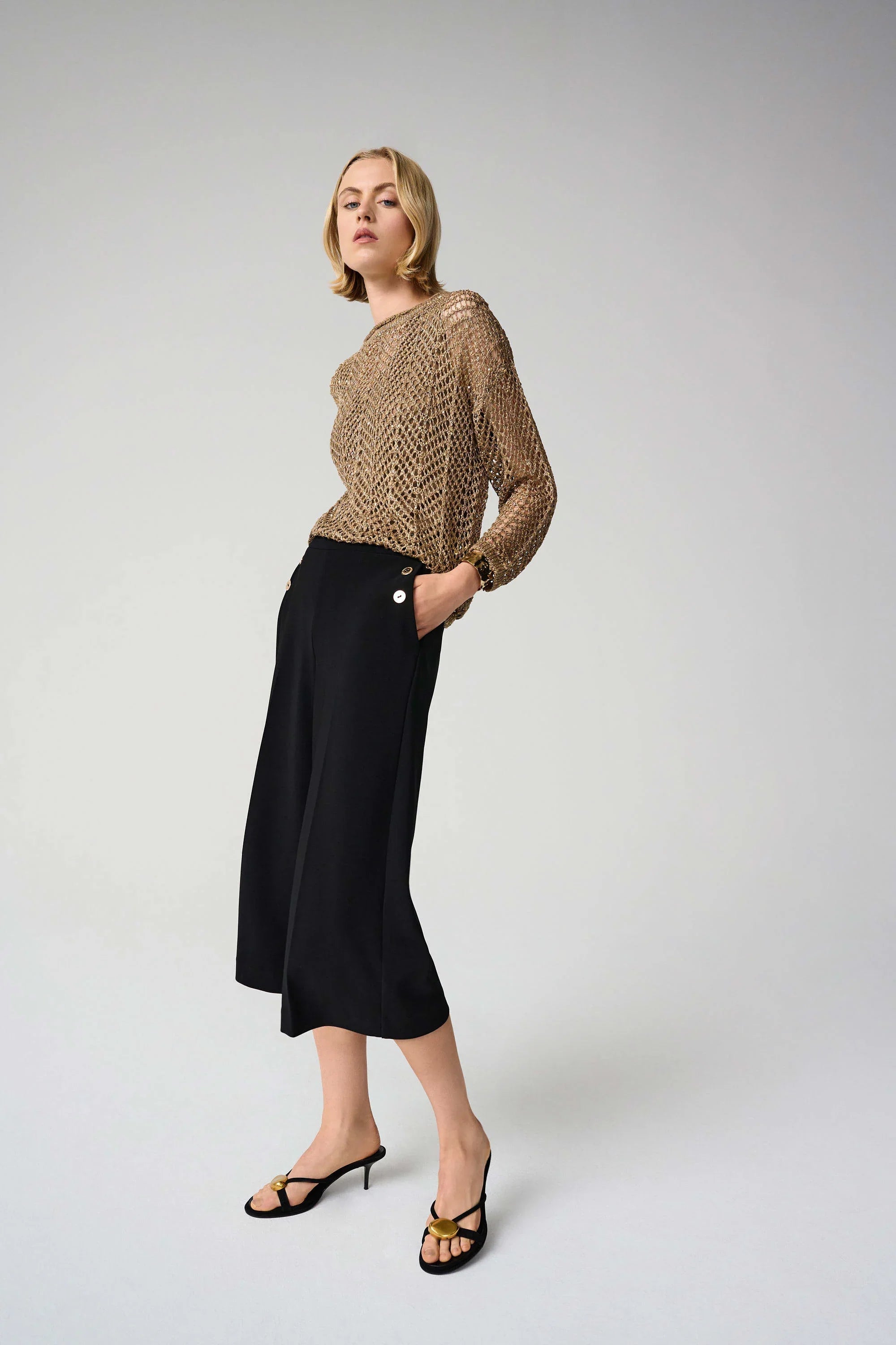 Bonded Culotte Pull-On Pants