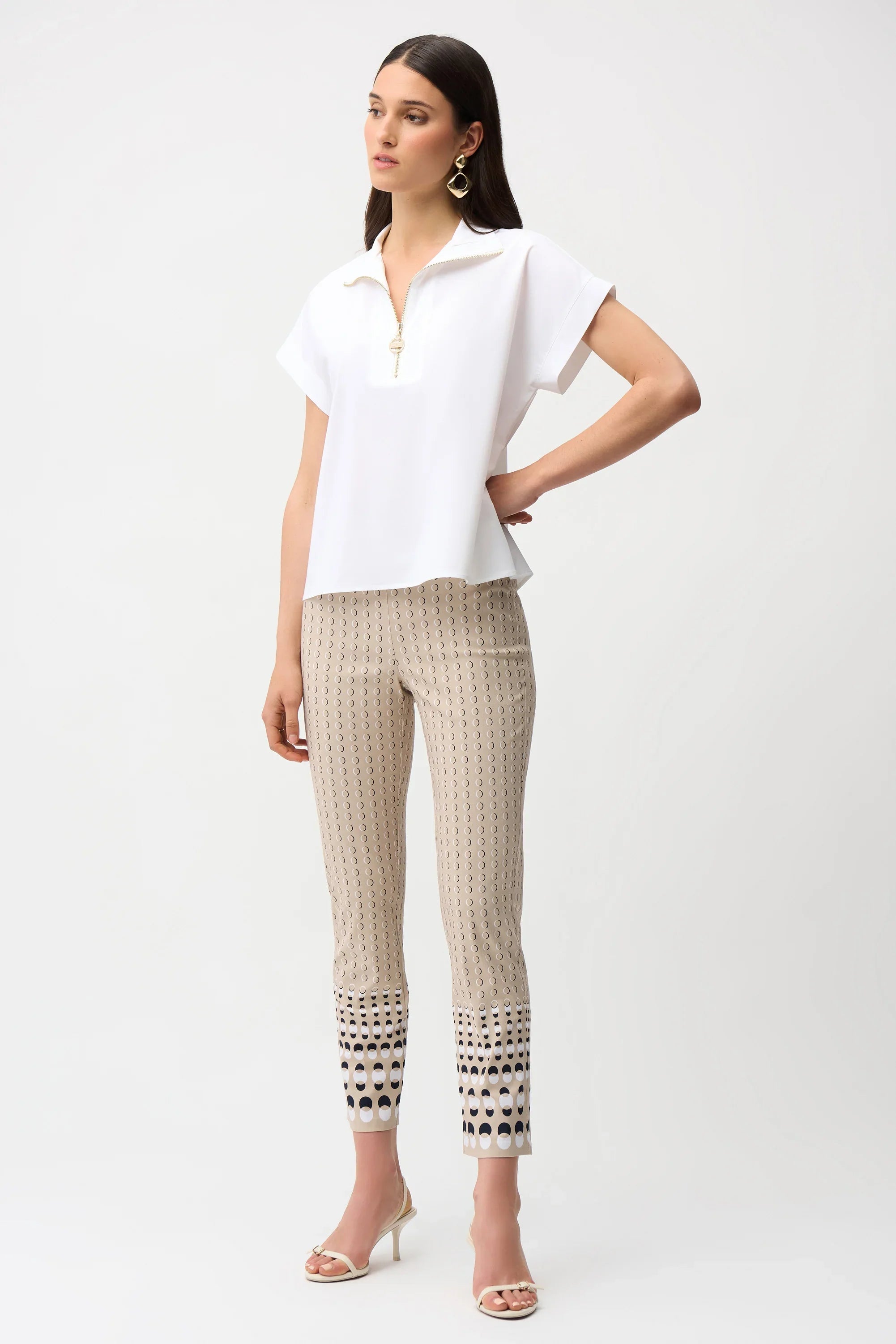 Zip Collar Structured Top