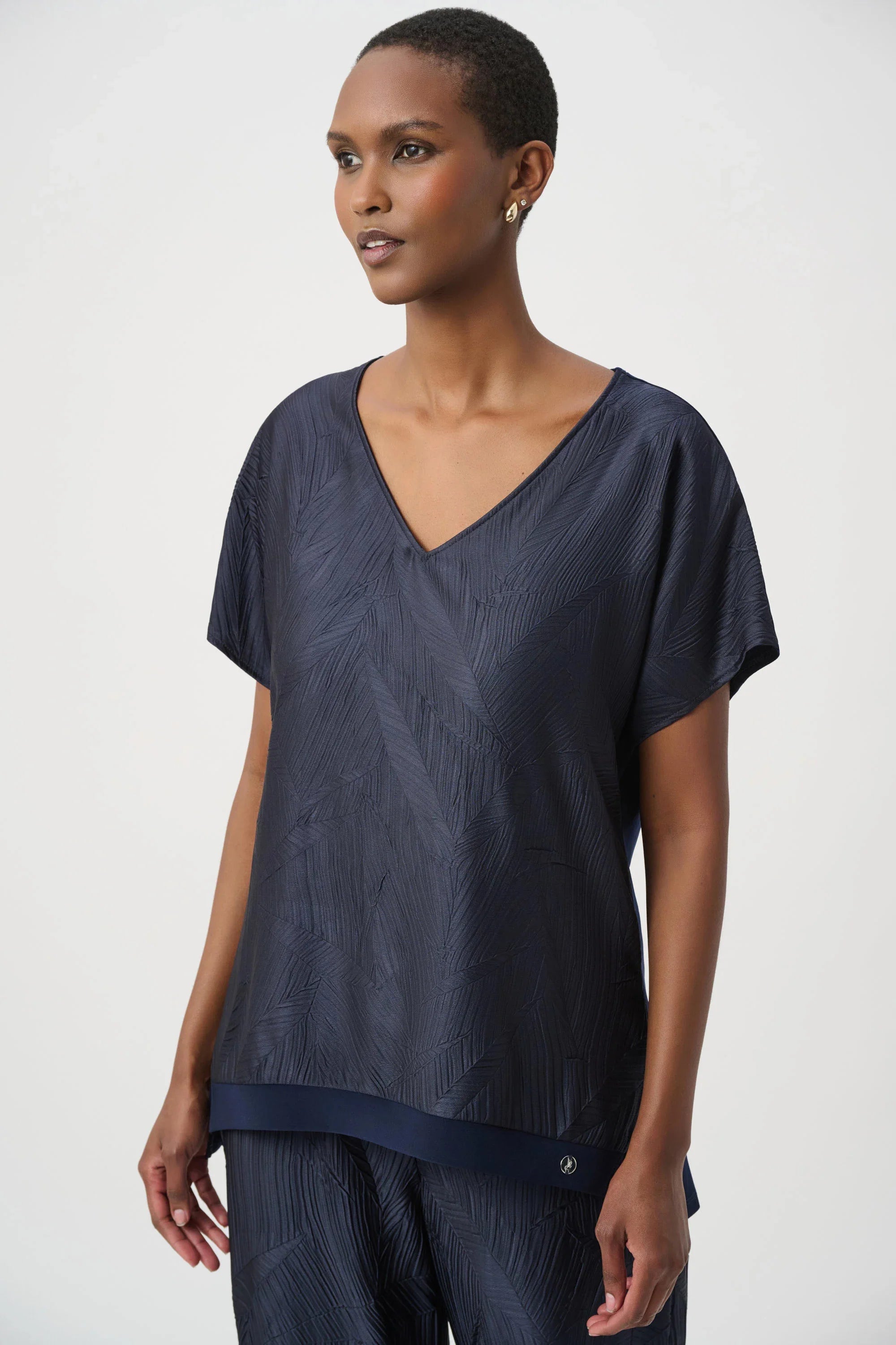 Pleated Satin Boxy Top
