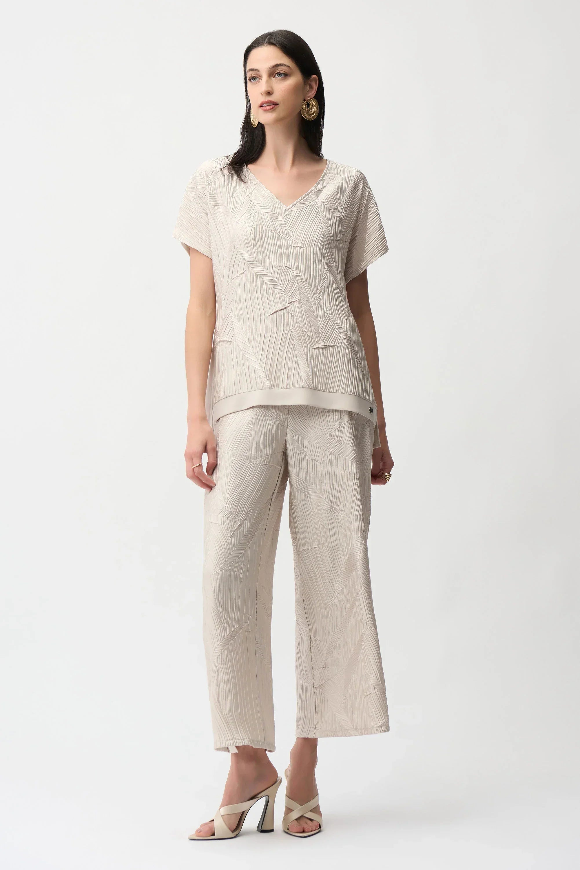Pleated Satin Boxy Top