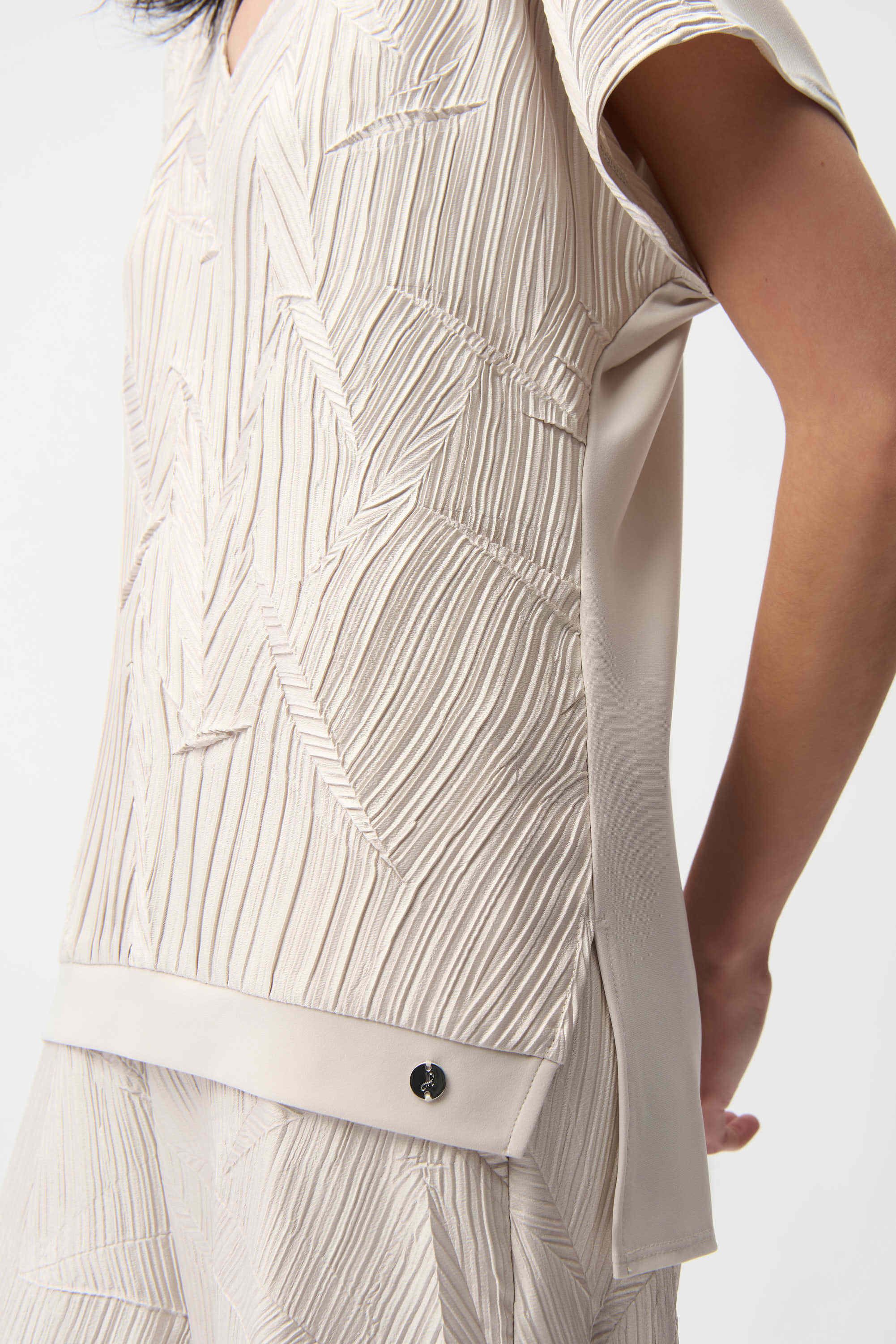 Pleated Satin Boxy Top
