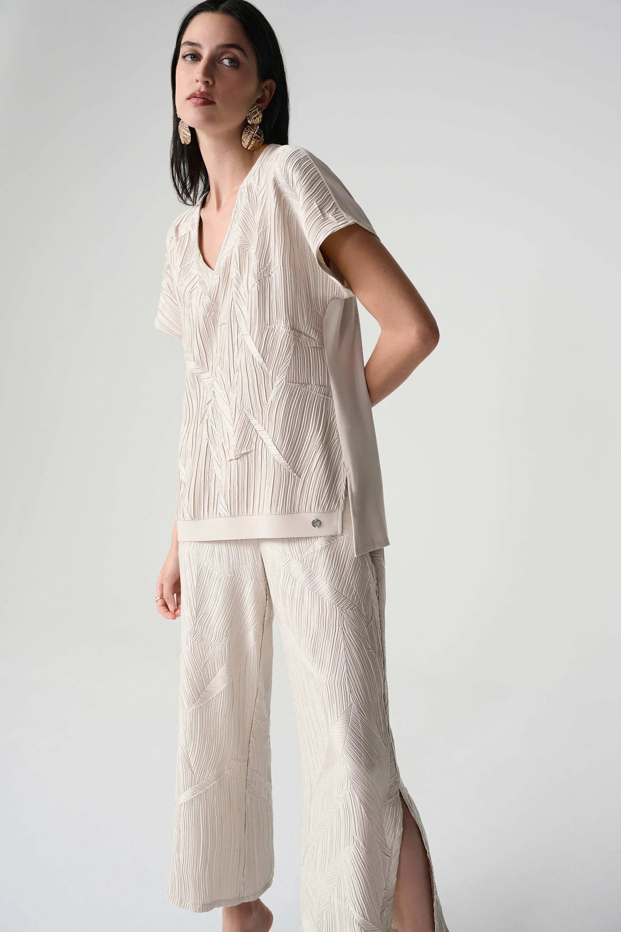Pleated Satin Boxy Top