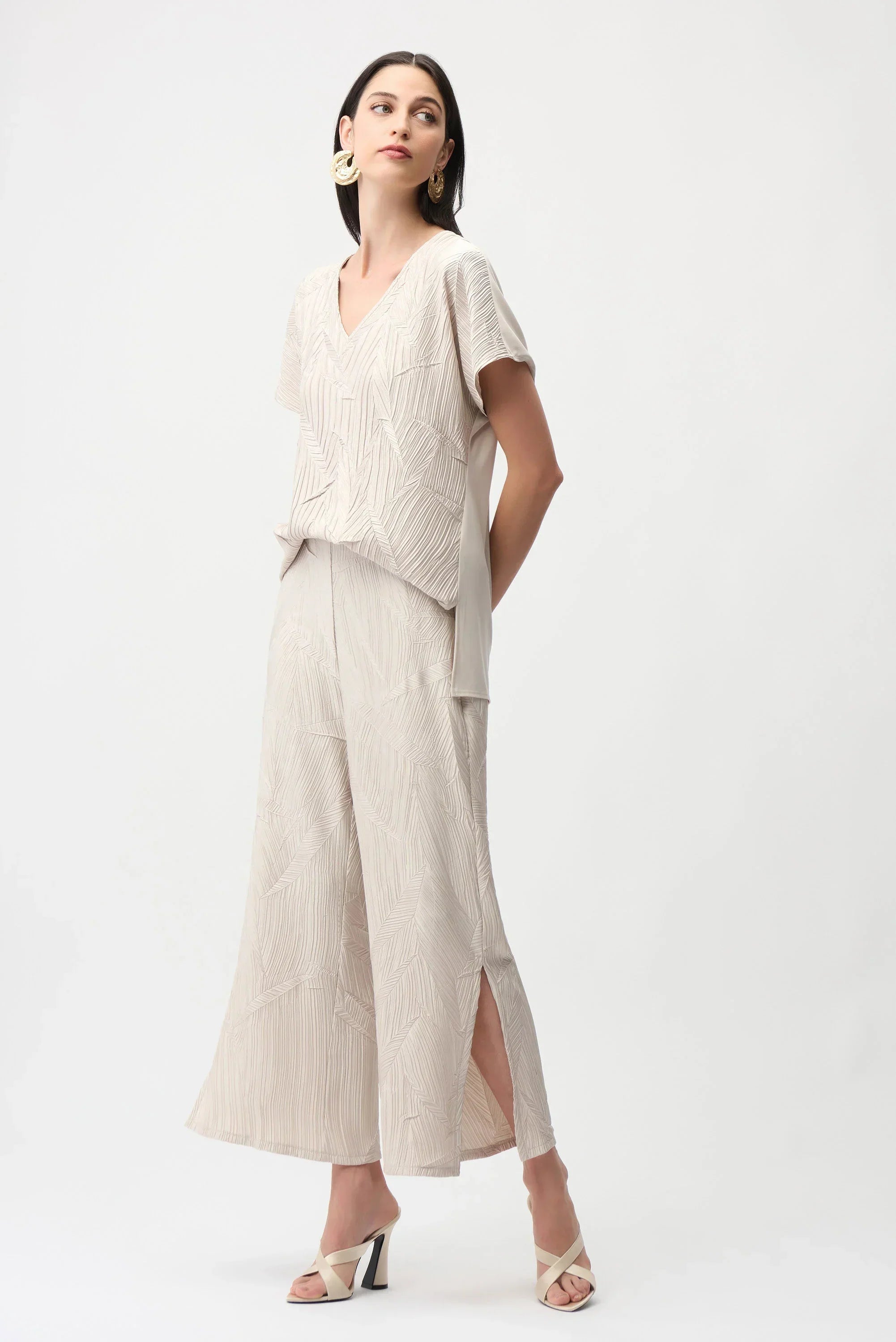 Satin Wide-Leg Culotte Pants