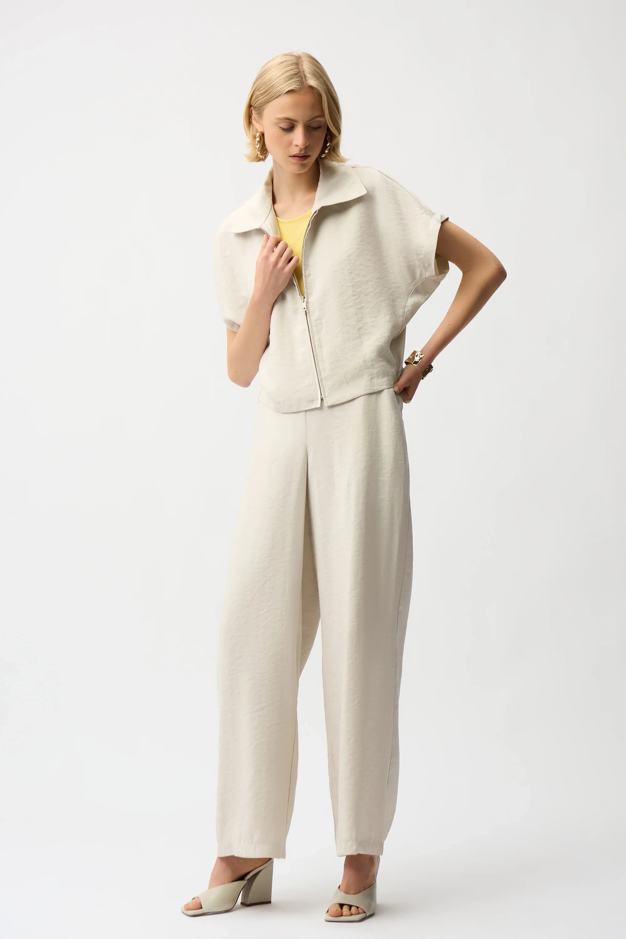 Textured Woven Zip Jacket