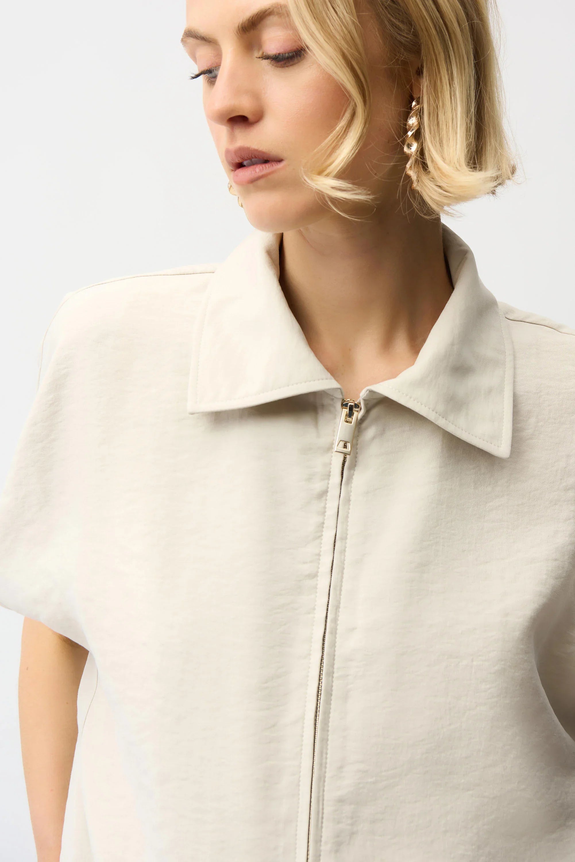 Textured Woven Zip Jacket