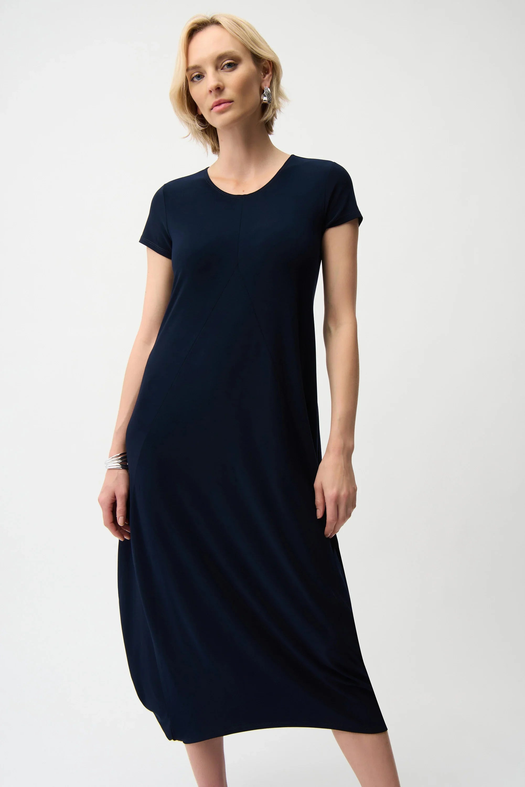 Scoop Neck Cap Sleeve Dress