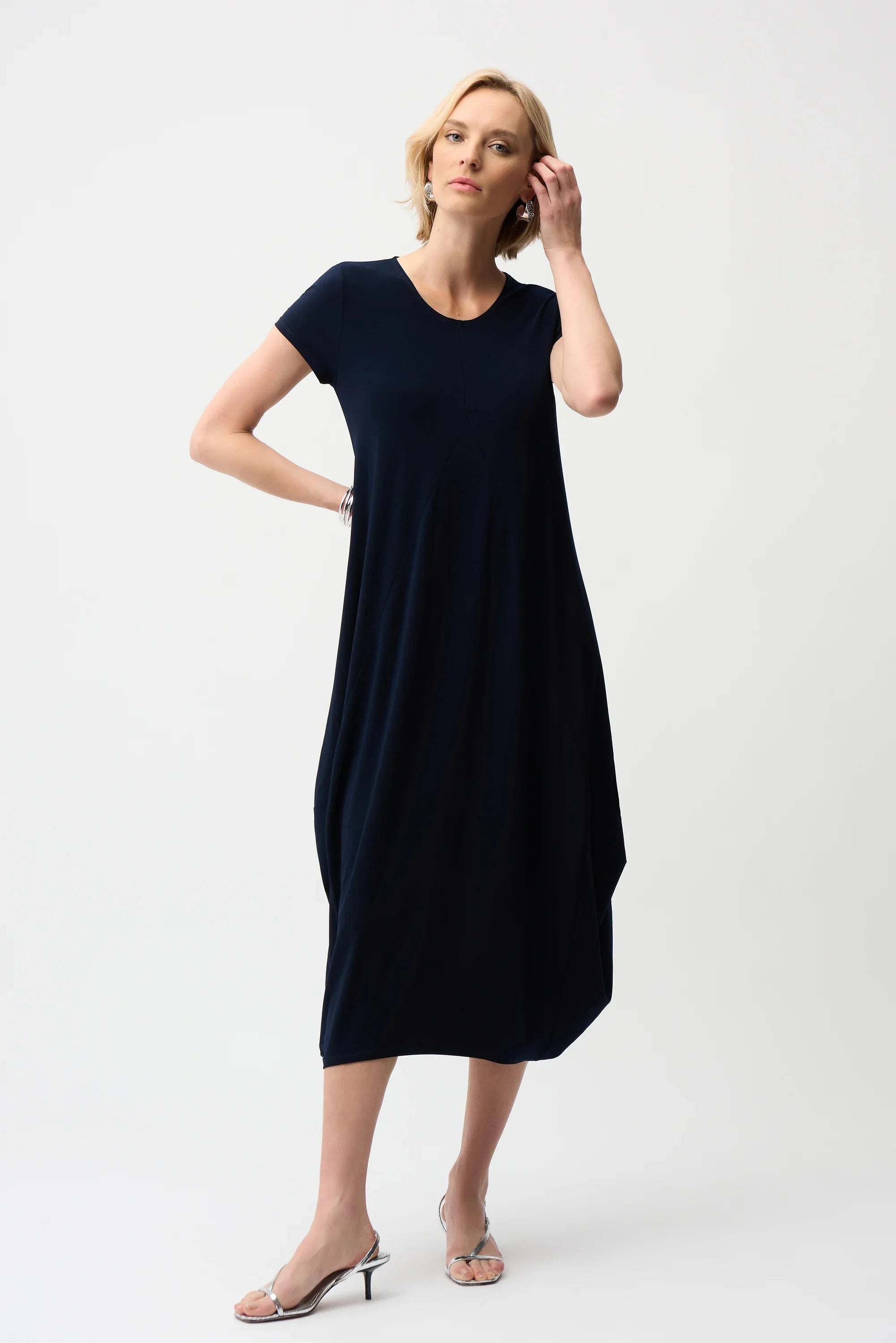 Scoop Neck Cap Sleeve Dress