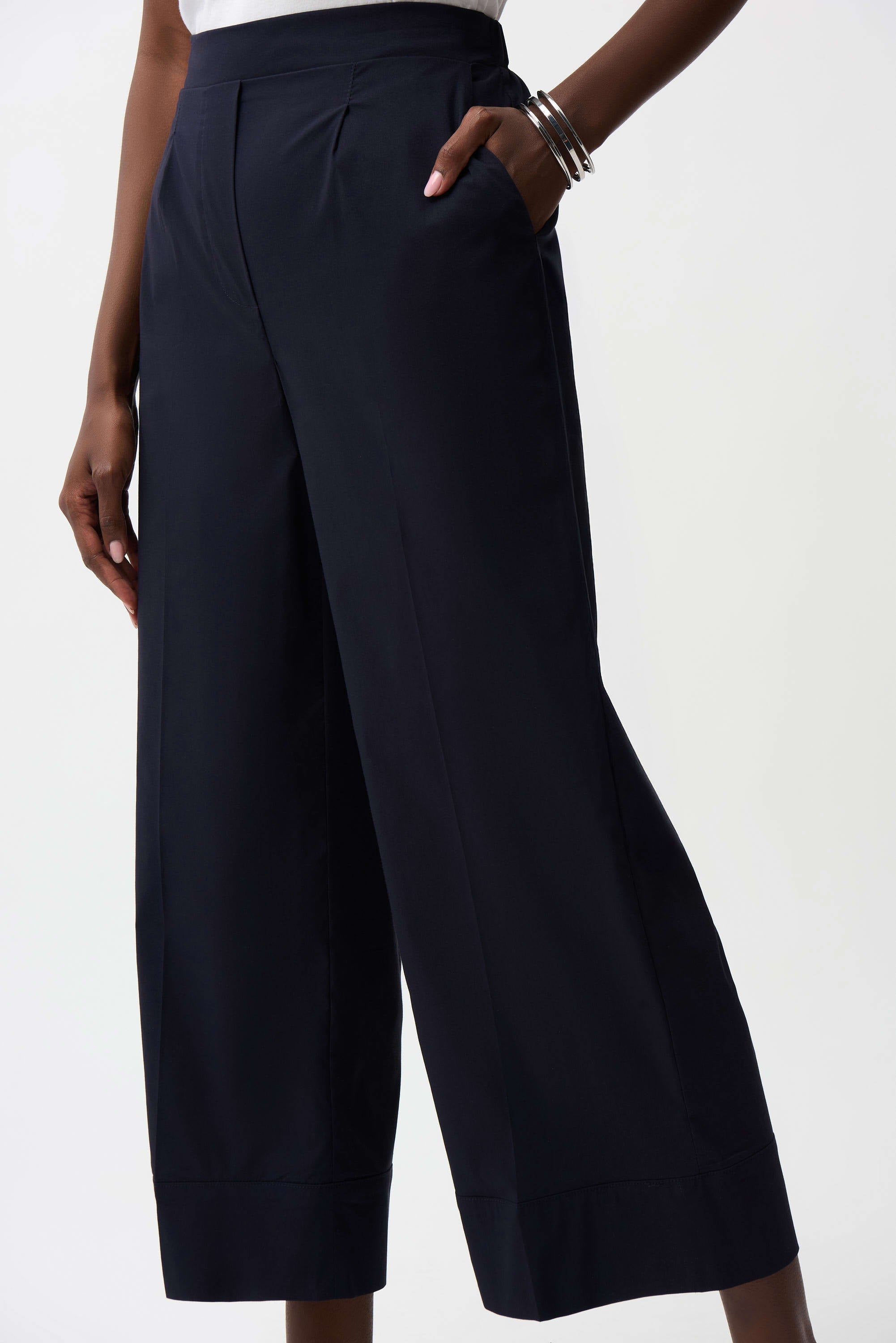 Stretch Poplin Culotte Pants