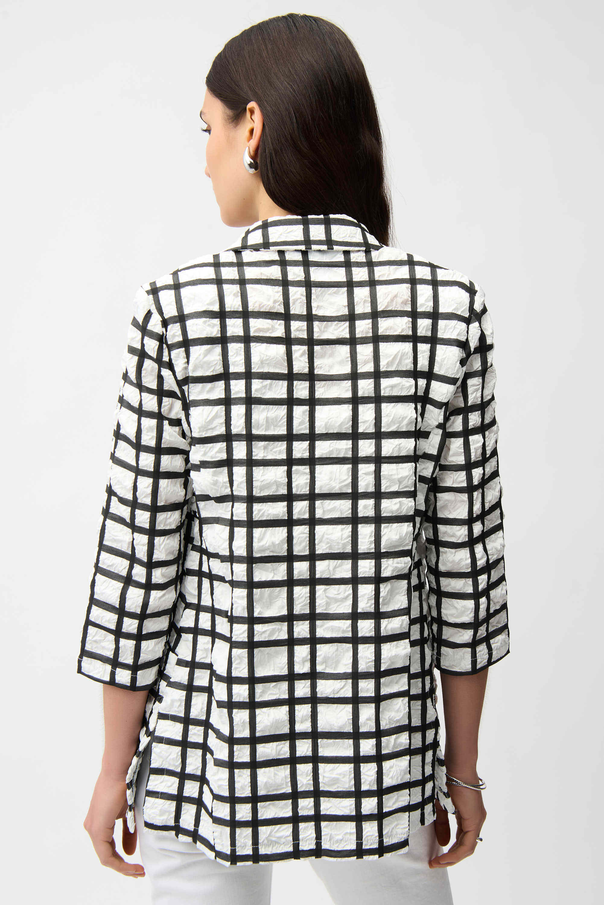 Plaid Jacquard Boxy Blazer