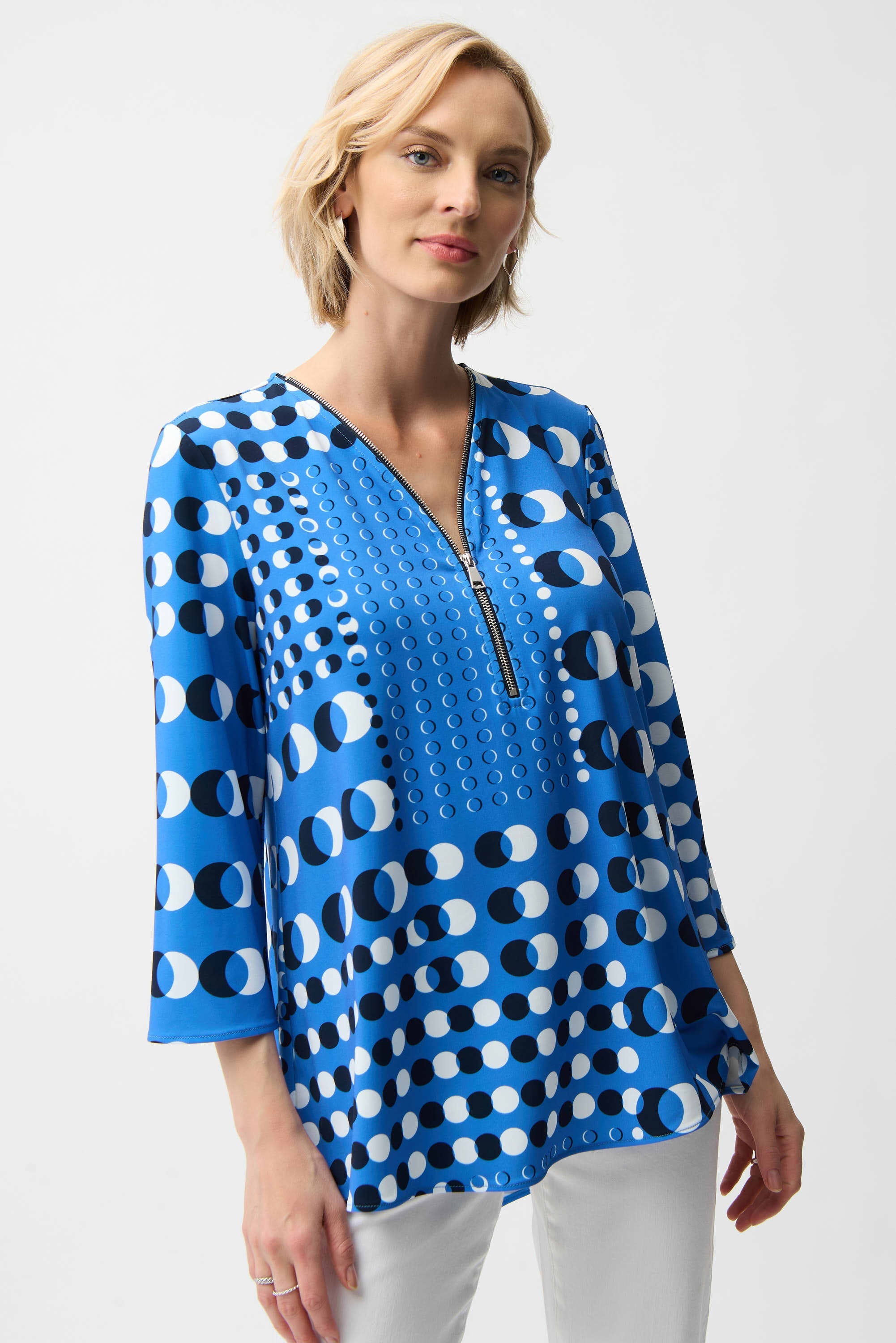 Dot Print V-Neck Tunic