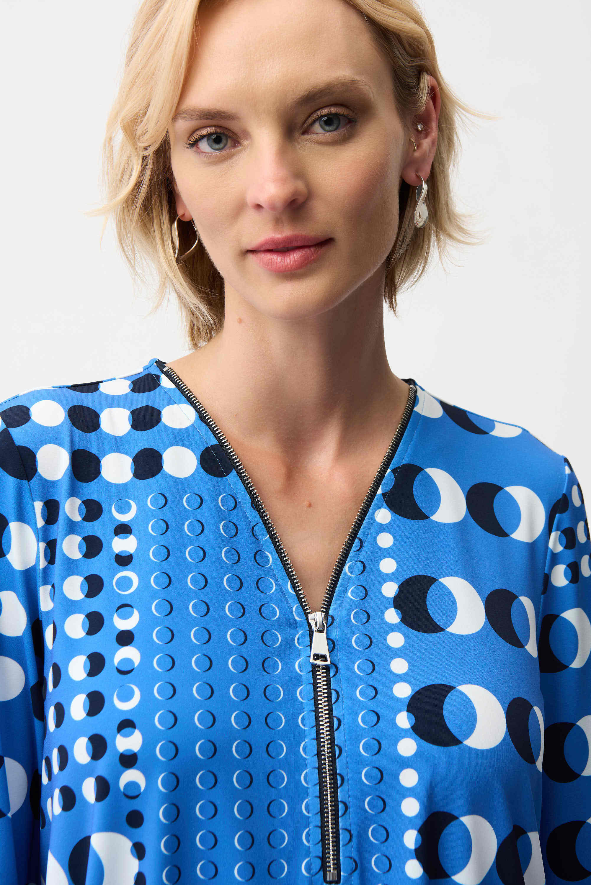 Dot Print V-Neck Tunic