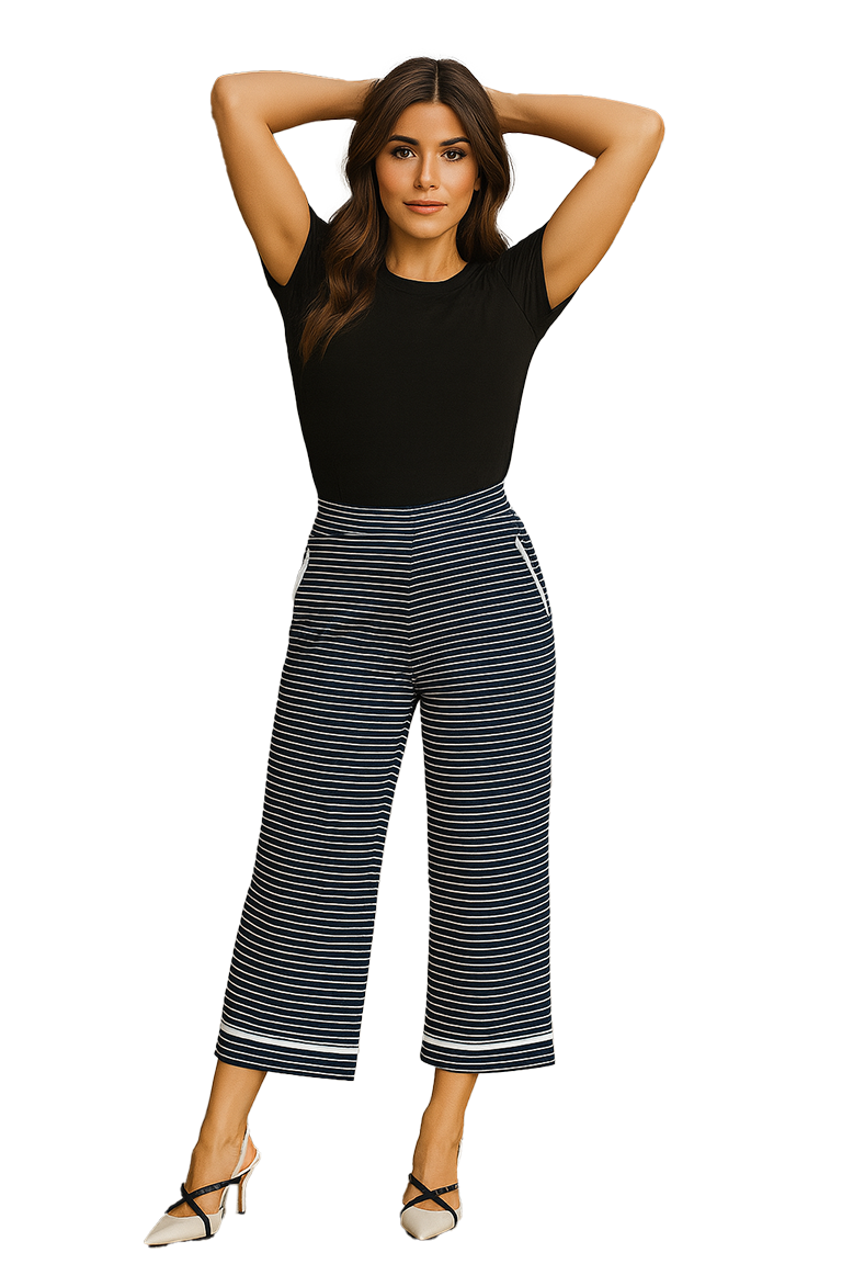 Striped Wide-Leg Pant