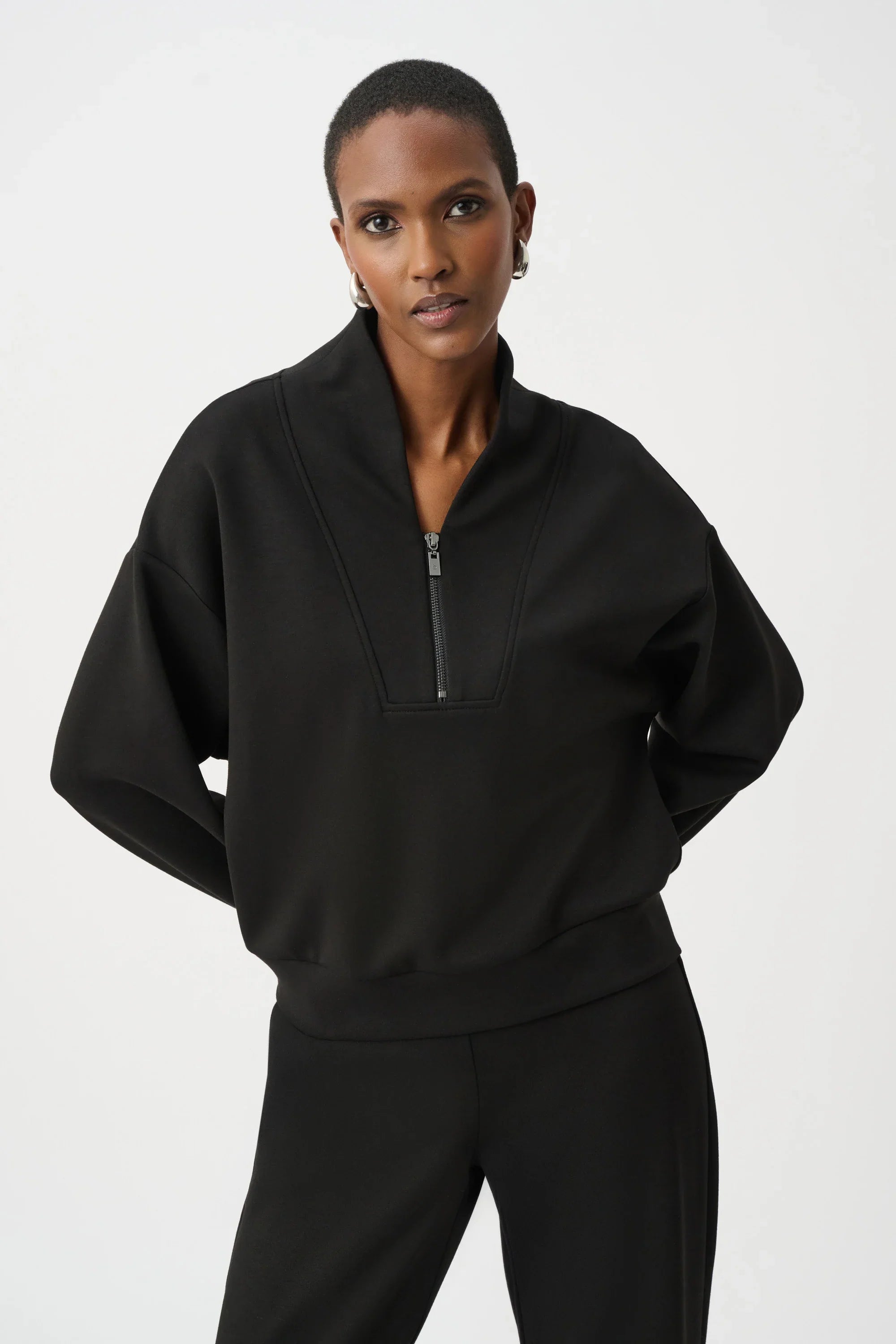 High Collar Zip Sweatshirt