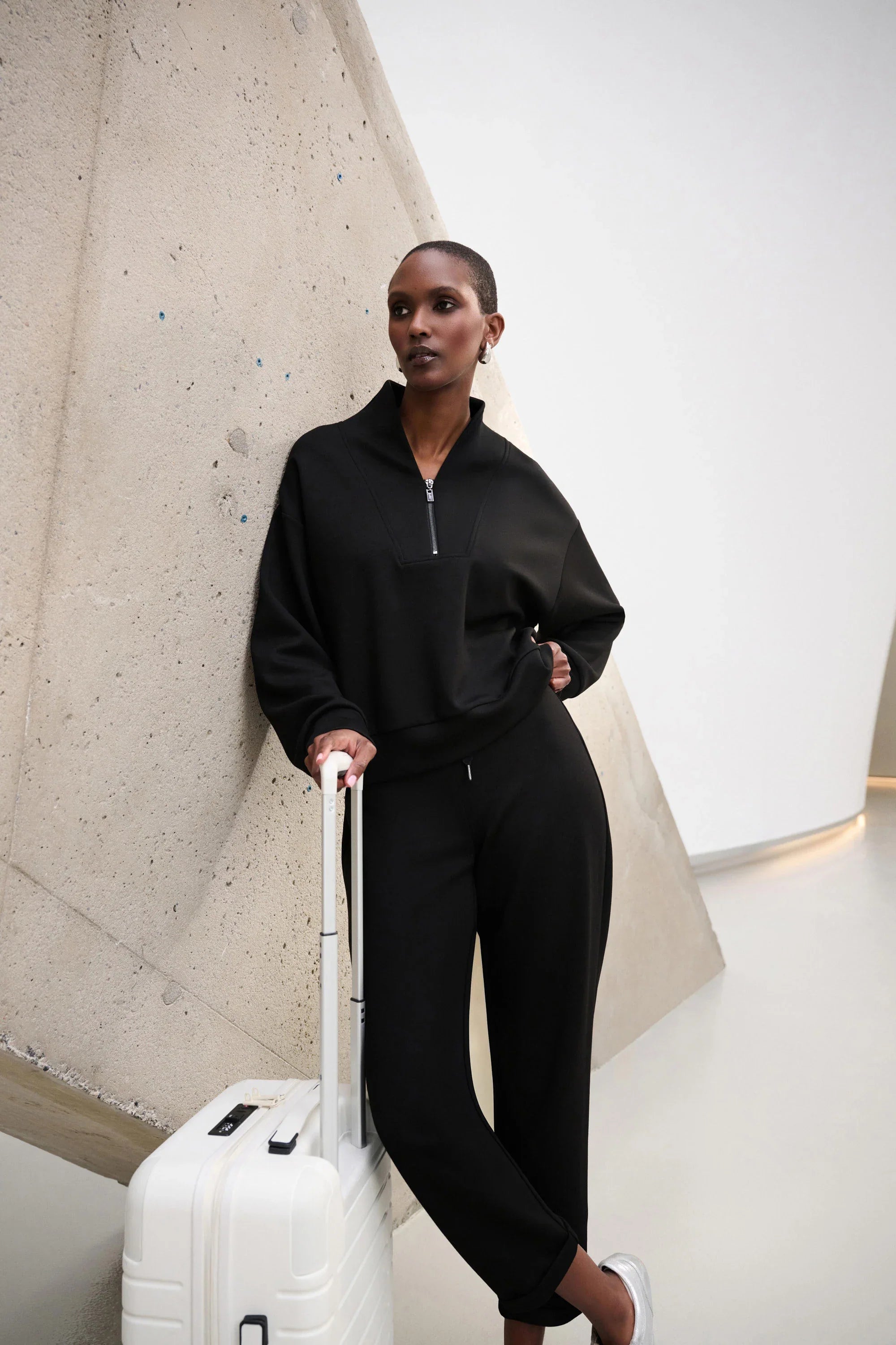High Collar Zip Sweatshirt