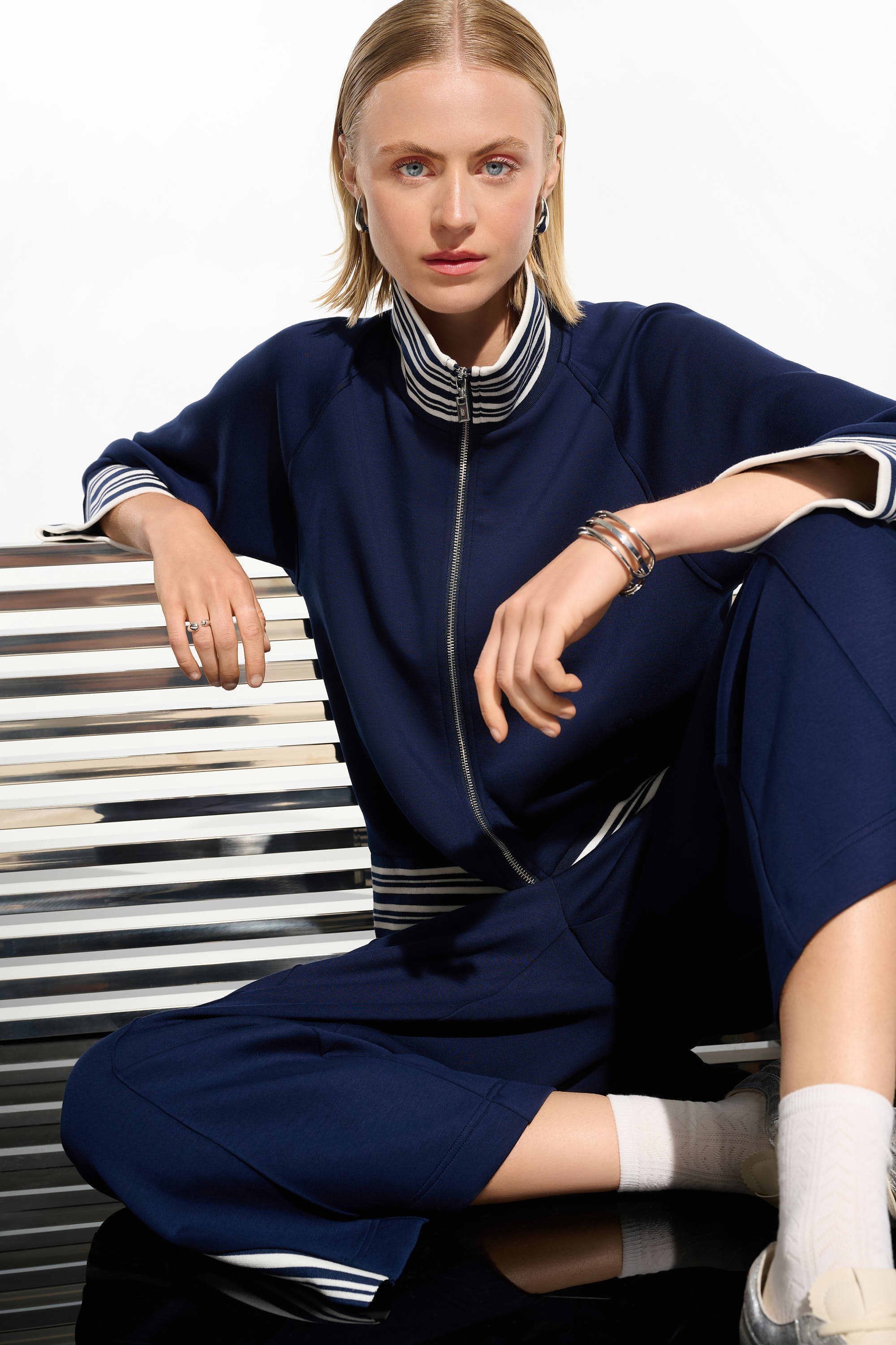 Striped Rib Raglan Jacket