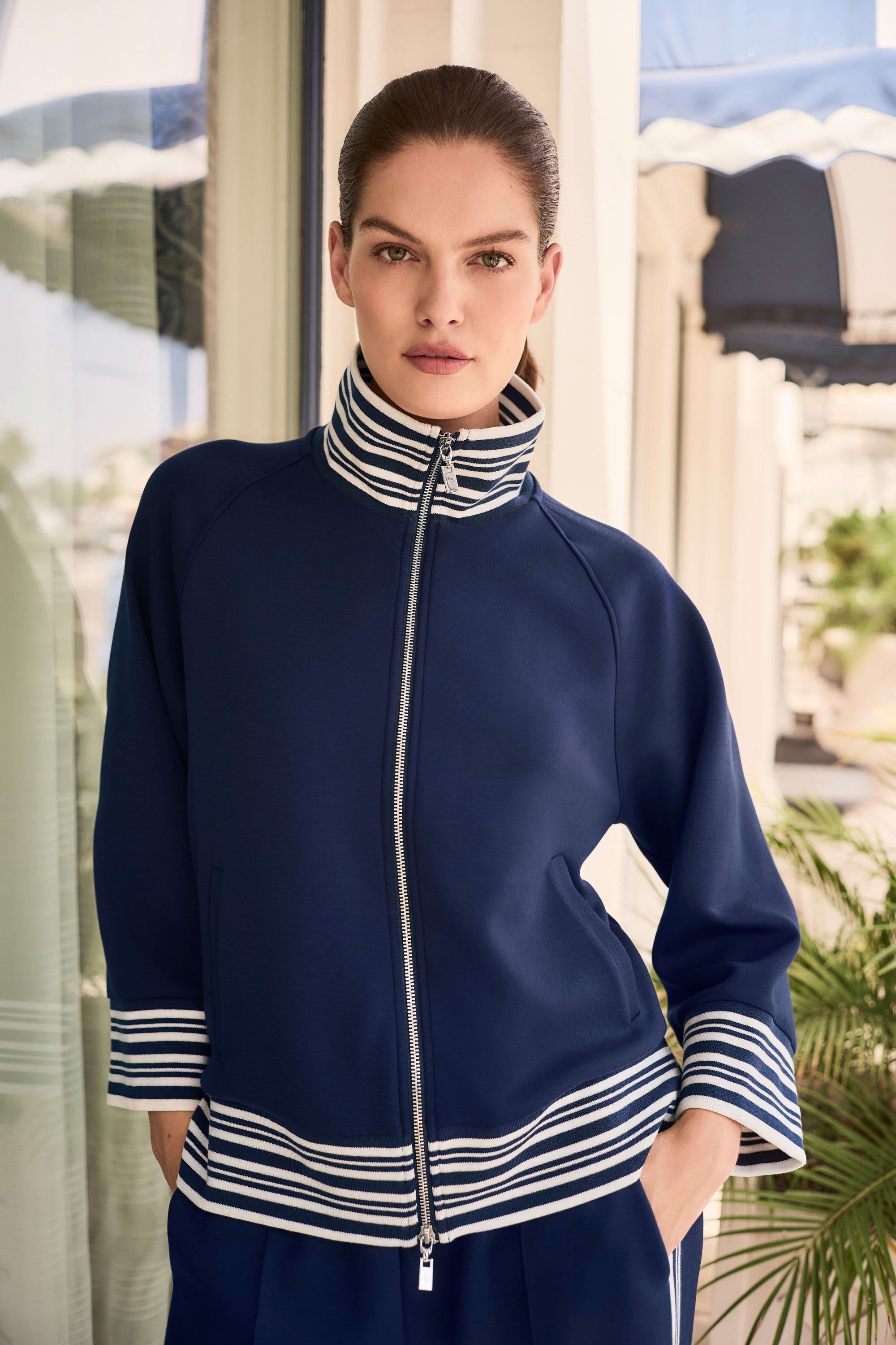 Striped Rib Raglan Jacket